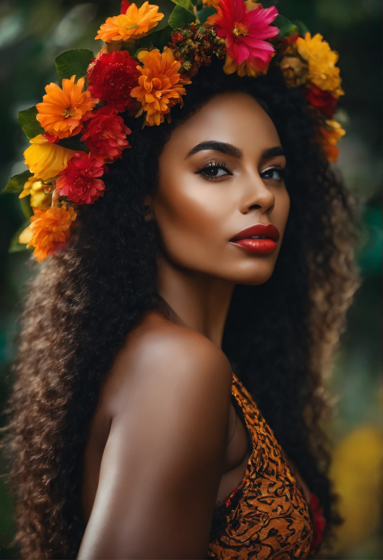 mulher bonita, pele negra cabelos cacheados, latina, jovem, parecida com a Tais Araujo