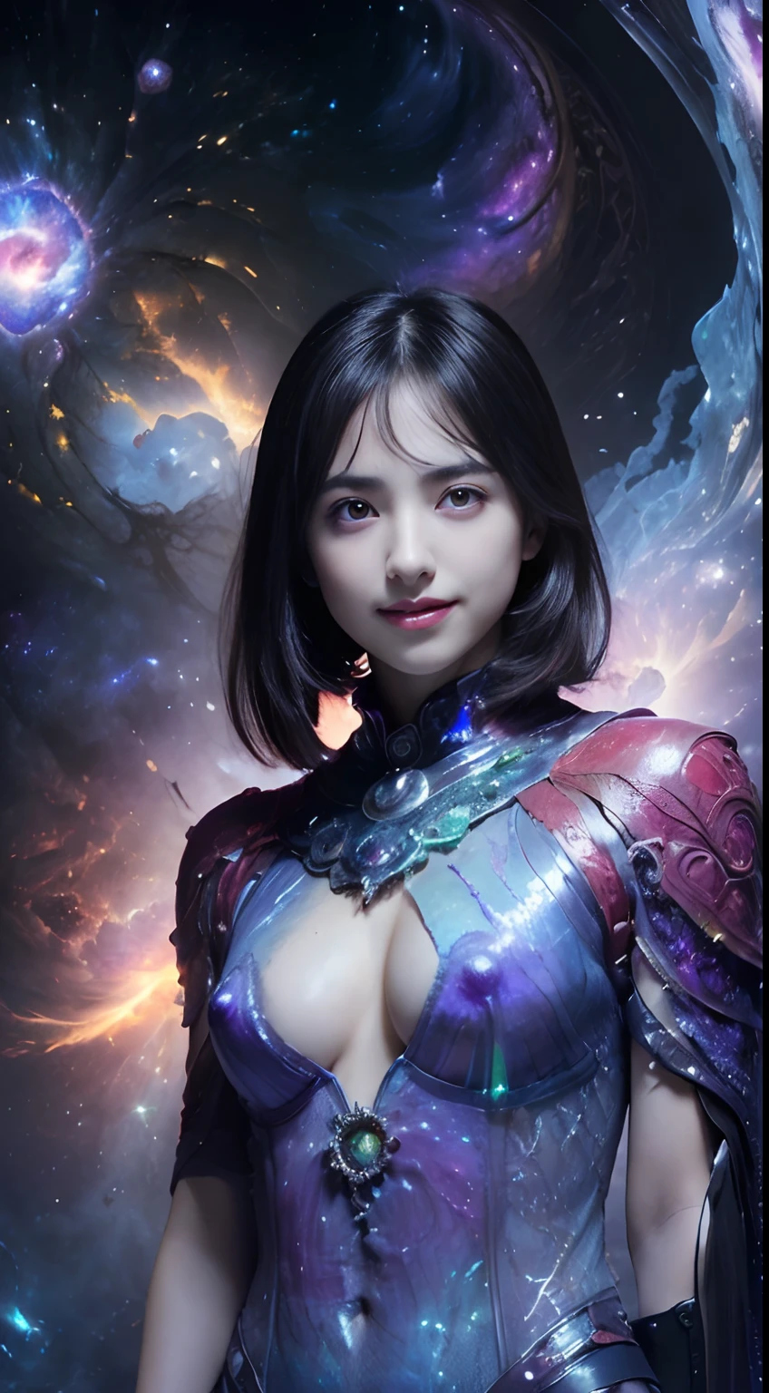 (Two beautiful teenage italian girls:1.6), Close friends, (They are hugging each other:1.2), Kiss her cheek or chest,(Detailed iridescent bodysuit with beautiful fractal or marble design:1.5), Incredible and spectacular scenes, ((High quality)), ((Detailed)), ((Fantasy)), Blue Plasma Brain, Green Plasma Body, Vulgarity, beutiful breast,  obscenity, (Lewd smile:1.2), coarse, Obscene, mean, (raunchy:1.2), (Immoral:1.2), Lachish, (small breasts with beautiful raised pink areolas:1.5), (Cameltoe), (Expression of ecstasy:1.2), Photorealistic, Official art, unity 8k wall paper, 8K Portrait, Best Quality, Very high resolution, (Incredibly beautiful nature background:1.6), (18 years old:1.5), (Sexy and glamorous:1.1), (A coquettish expression:1.6), (seductively smiling:1.6),  (erotic posing:1.9), (Model Posing:1.8), Beautiful seductive face, Portrait, (Thick eyebrows:1.4), (Big scarlet eyes:1.6), Beautiful eyes with fine symmetry, (Ultra detailed eyes:1.4),(Highly detailed face and eyes:1.7), (High resolution red eyes:1.8), Intimate face, (ultra detailed skin texture:1.4), White skin, pale skin, Perfect Anatomy, Thin, (Beautiful toned body:1.5), highly detailed hair, Hair Bow, (Moist skin:1.2), No makeup, (dark circles:1.1), Good anatomy, Focus Face, good-looking, (Emilia Clark:0.6) (Emma watson:0.3),(Jennifer Connelly:0.4), (sensual face:1.5), Elegant face, Nice, Dolce,  (Around her neck is a simple necklace of exquisite workmanship), (Bioluminescence with brilliant brilliance:1.4), (Luminous magic circle:1.5), Ruins of an ancient castle, Shining majestic cloud masses and sky, lightning bolt, Epic Realistic, (Greg Rutkowski:0.8), (teal and orange:0.4), (Art Station:1.5), Cinematic, (nsfw:1.2),  Hyper Detailed, Dramatic light, (Intricate details:1.1), Beautiful black hair,　(Wearing a gauntlet with a dense and very beautiful design decorated with jewels:1.1), Small chest, Galaxy, (Nebula:1.6)