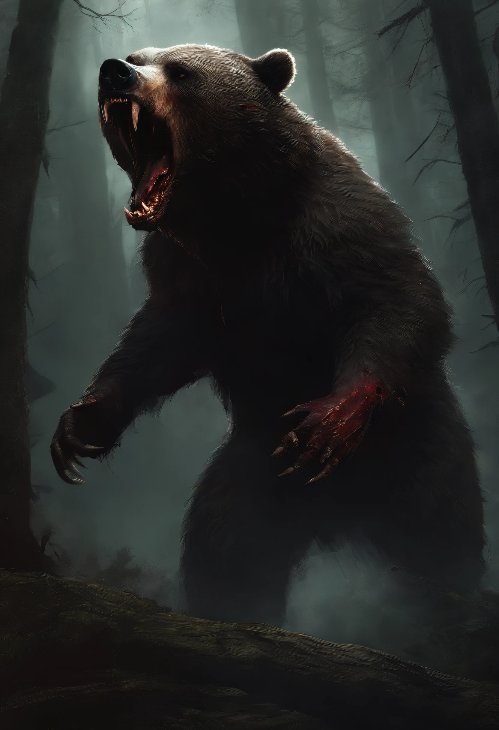 (by taran fiddler:1.4), masterpiece, detailed Bonifasko lighting, [crepuscular ray], best details, real life, depth of field, (bright lighting:1.4), detailed background, nude, solo female, (anthro), (anthro wolf:1.4), 🐺, monster, sexy girl woman, femme, genitals, hairy pussy, exposed vagina, with bushy pubic hair and armpit hair, exposed armpits, covered in fur, snarling, growling, attitude, (breasts:1.2), detailed nipples, lactating, clear details, (monster girl:1.2), powerful, pleasure, orgasm, self-pleasure, sticky pussy, (genital close up:1.2), (stinky, smelly, sweaty:1.2), (breastfeeding:1.4), forest, moonlight