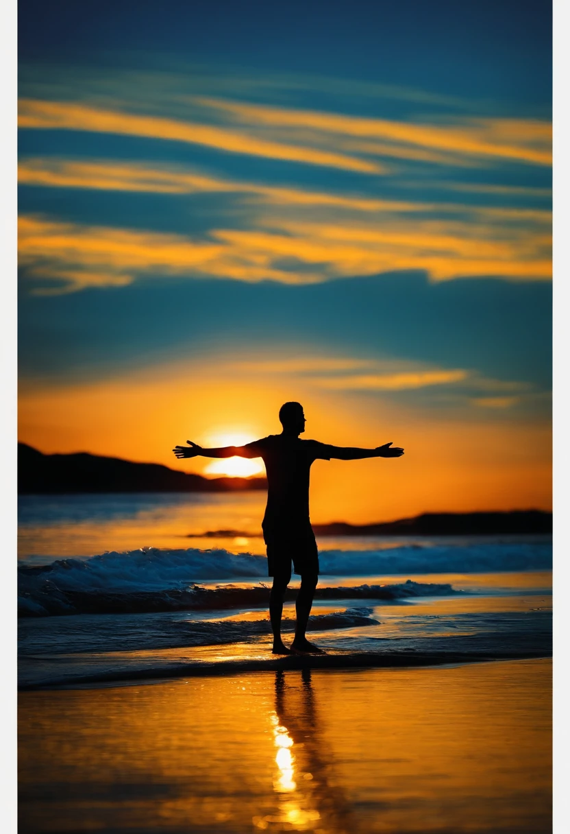  Black man walking on water and at the end of the sea Jesus with open arms 