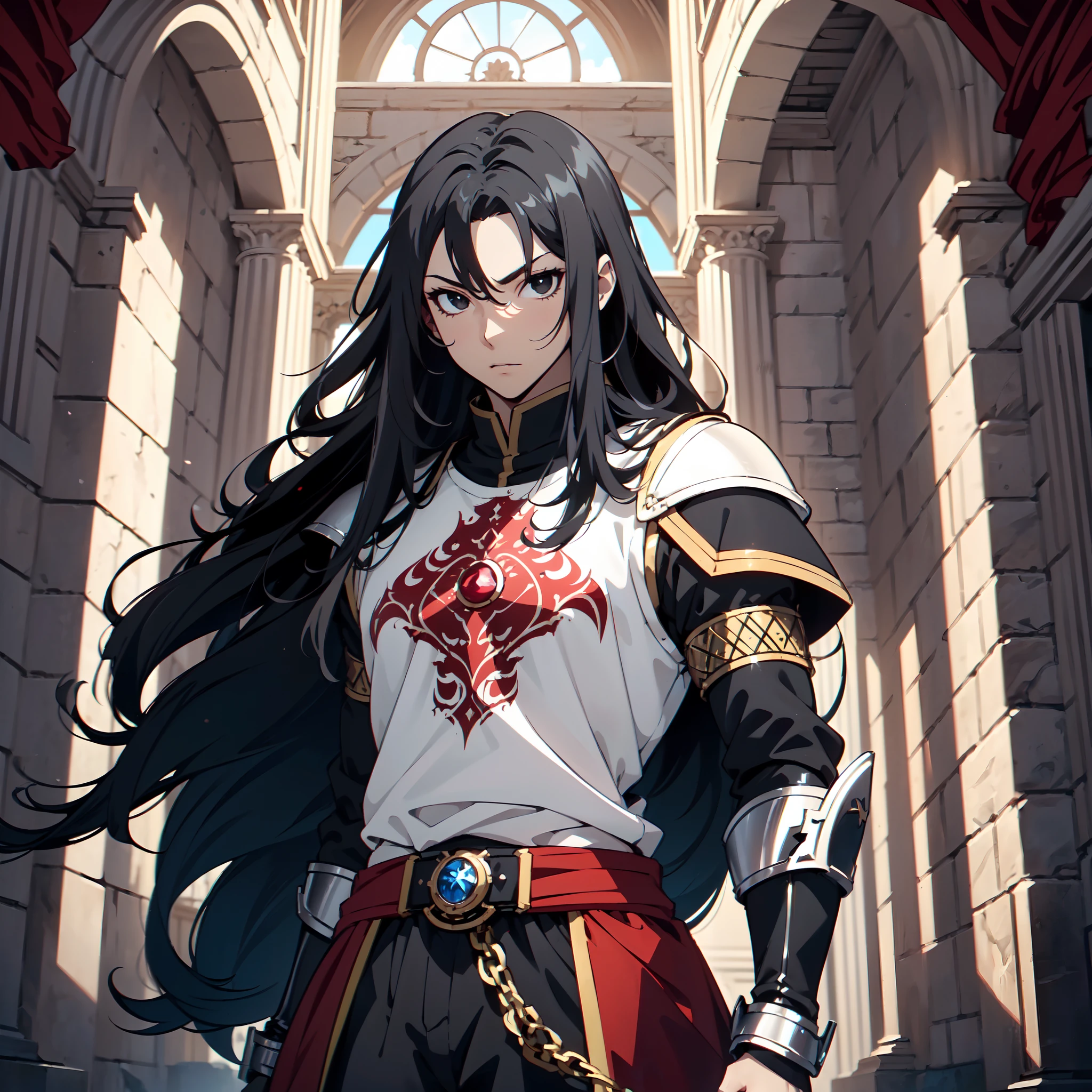 128K Ultra High Definition,
128K Ultra High Quality,
128K Ultra High Resolution,
Best Definition,
Best Quality,
Best Resolution,
Perfectly Detailed,
Perfectly Designed,
Extremely Detailed,
Extremely Designed,
Hyper Detailed,
Hyper Definition,
Hyper Quality,
Hyper Resolution,
Masterpiece,
(((Anime))),
Body Shot,
(((Boy))),
Handsome,
Muscular Body,
(((Black Long Hair))),
(((Black Eyes))),
(((Hyper Detailed & Perfectly Designed With Ultra High Quality Red Ruby Warlord Armor))),
(((Inside Of Medieval Royal Palace Background Scenery))),