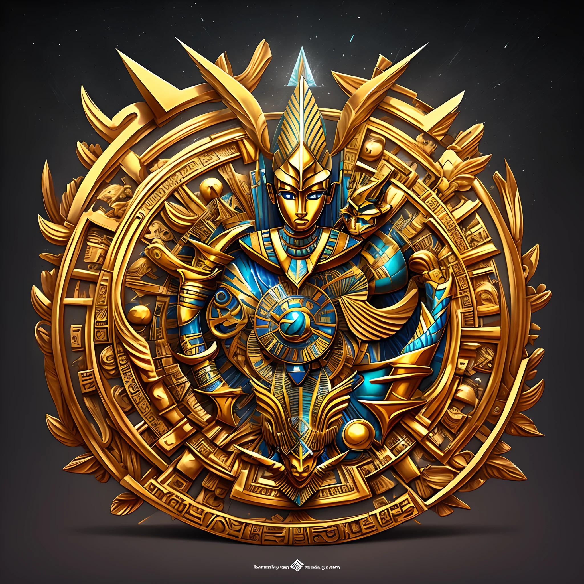 Create Round Logo of Egyptian Gods and Pharaohs