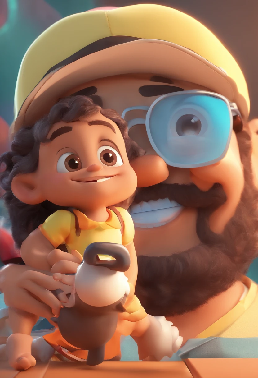 Smiling Man Illustration, sorriso insano, Homem de pele marrom com um sorriso gigante, happily smiling at the camera, sorriso atrevido, he's smiling, sorriso muito grande, Macho sorridente, foto de perfil headshot, rindo sorriso enorme, desenhando no estilo de Arte 3D, c4d, fundo de cor branco puro, estilo disney, estilo pixar render ilustracao Super Detalhe, 8k