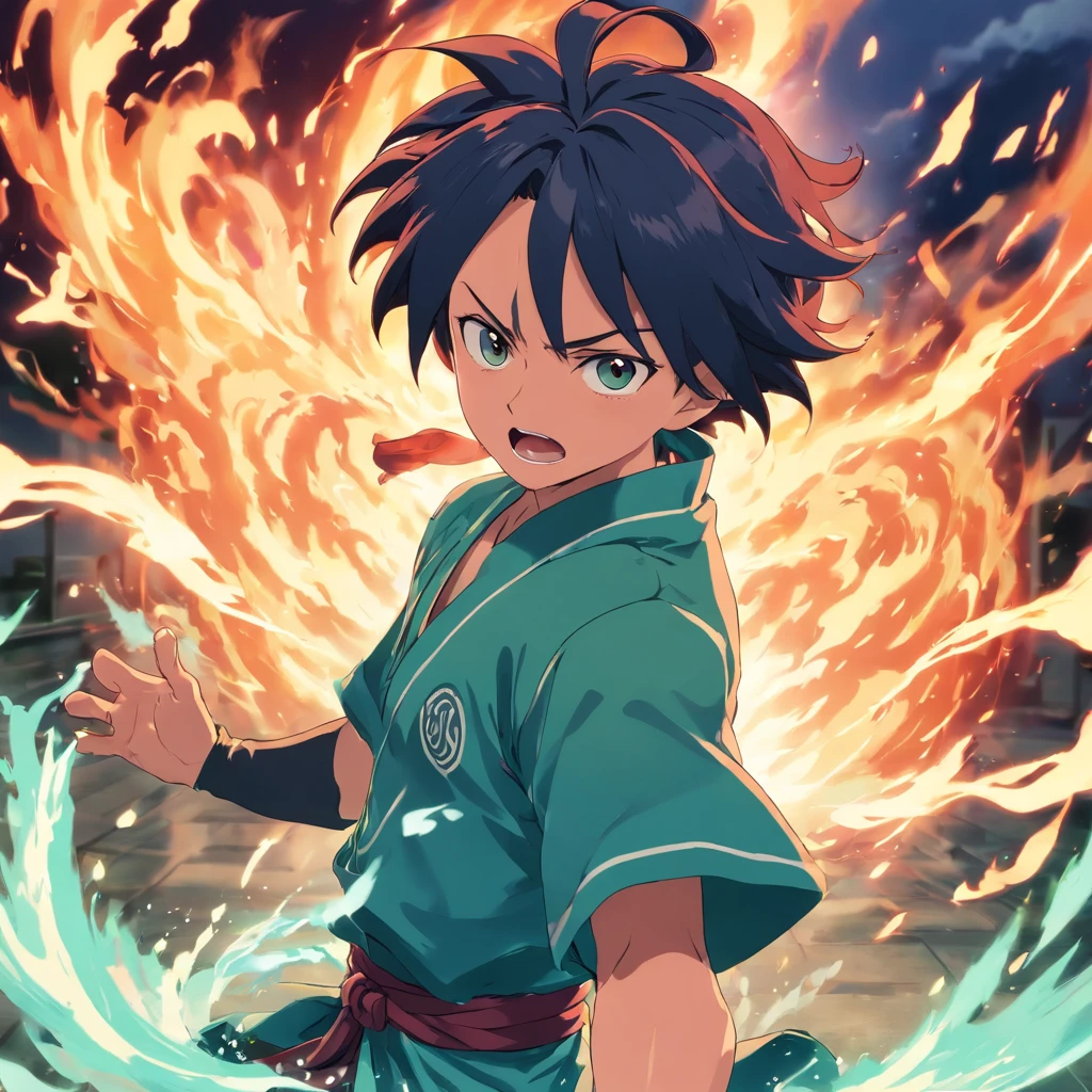 Tanjiro Kamado from demon slayer the anime looking angry