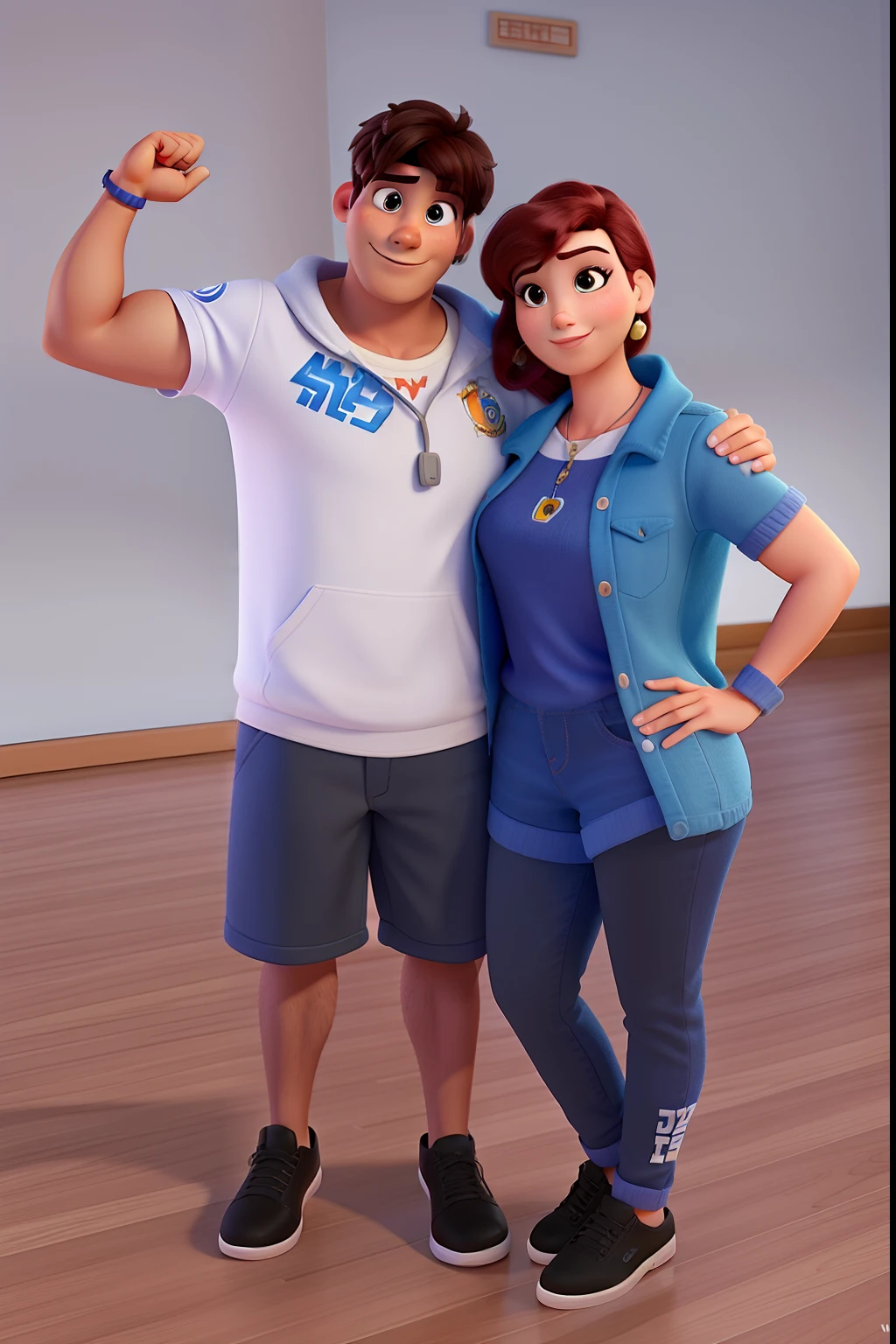Mulher e homem estilo Disney pixar ,alta qualidade,melhor qualidade