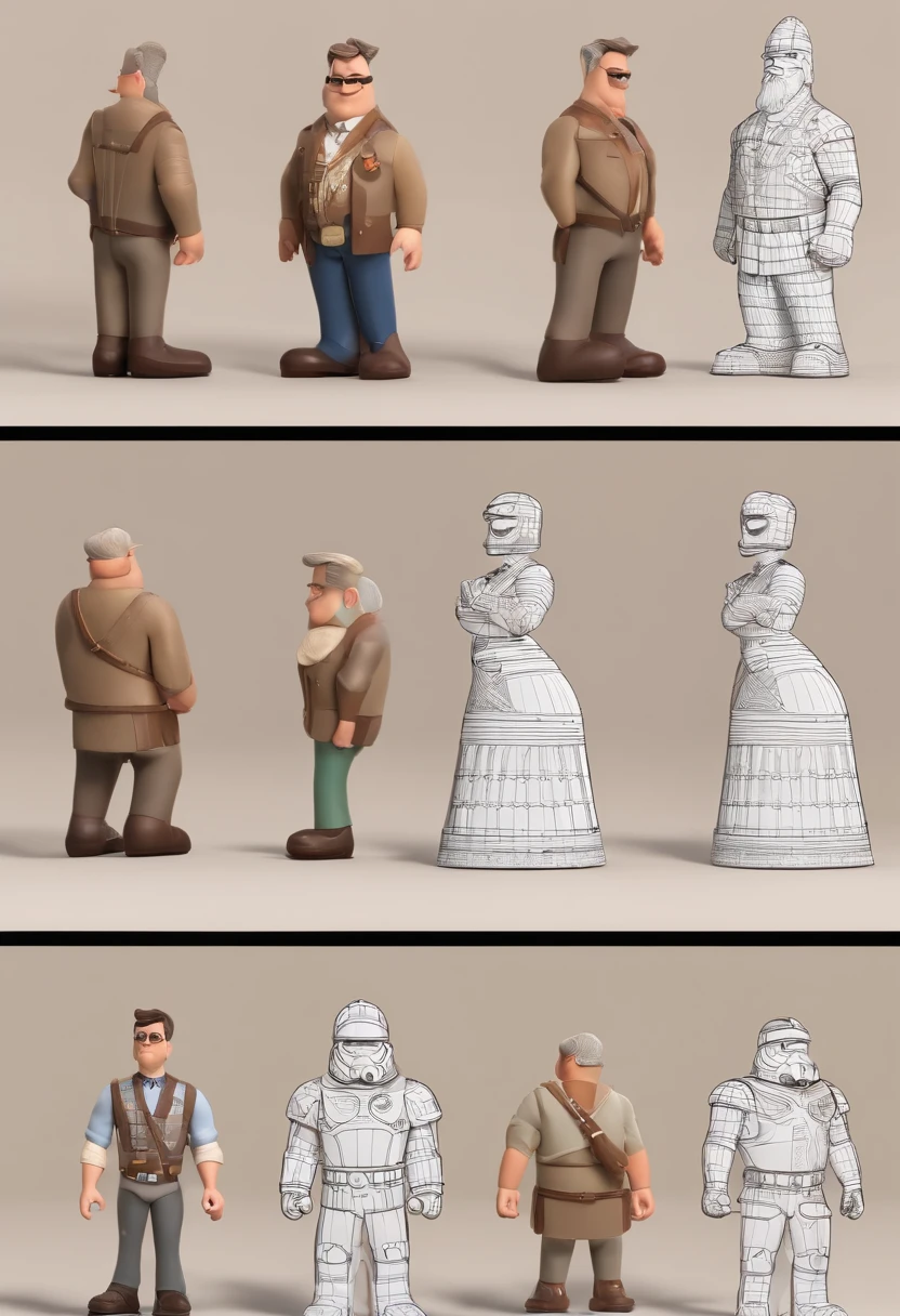 Personagem de desenho animado de um homem com cerca de 50 anos vestido com fato, um personagem animado, Caractere estilizado, animation style rendering, 3D estilizado, Arnold Maya render, 3 d render stylized, toon render keyshot, Personagem 3D, Personagem 3D, 3d rendering stylized, 3 d character render, personagem de desenho animado, Personagem de close up, Pose de personagem, (Estilo Pixar) (master part:1.2) (Bokeh) (best quality) (pele detalhada) (textura detalhada) (8k) (argila) (Cinematic lighting) (foco nítido，Senta e vaza a parte superior do corpo