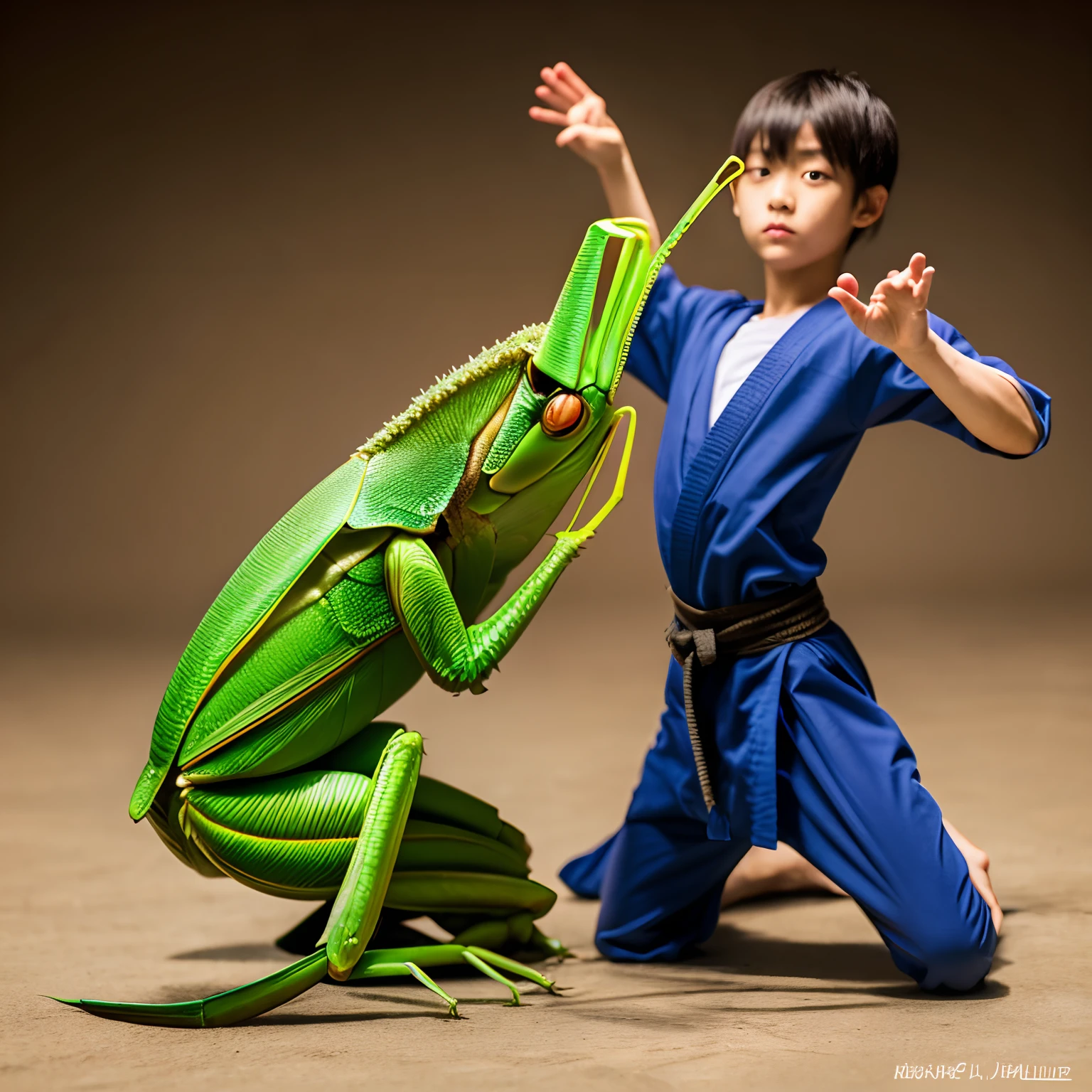 A grasshopper who can't do martial arts and a praying mantis who can use magic and are strong