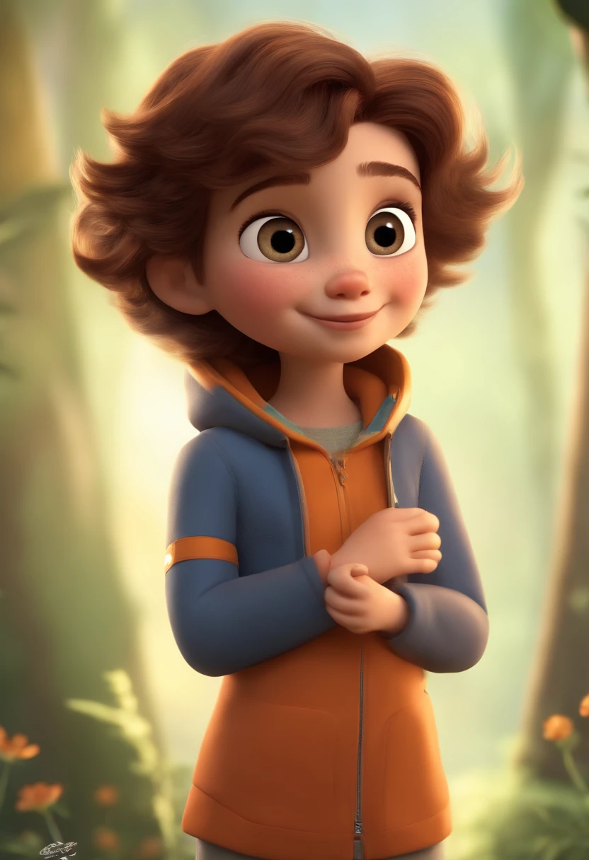 a happy cute standing short hair, vestindo uma fantasia espacial, , fundo branco, barnet, Tom, Estilo Pixar, ....3d, desenhos animados, rosto detalhado, asymmetrical 16k