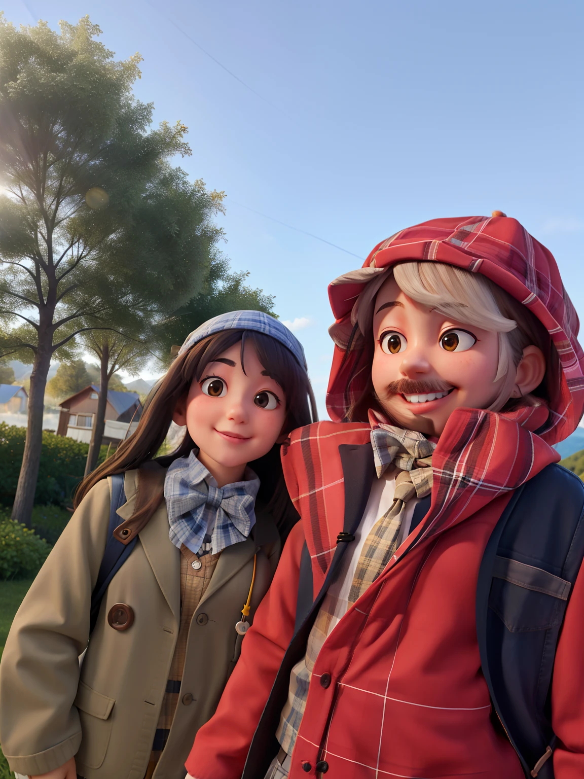 masterpiece, high quality best quality,1girl, bangs, beach, blue_sky, blush, bow, breasts, checkered, checkered_shirt, checkered_skirt, cloud, cloudy_sky, collarbone, day, envelope, giving, grass, hair_bow, heart, holding, holding_letter, horizon, incoming_gift, kazami_yuuka, leaning_forward, lens_flare, letter, light_rays, long_hair, looking_at_viewer, love_letter, mountain, mountainous_horizon, ocean, outdoors, plaid, plaid_background, plaid_bikini, plaid_bow, plaid_bowtie, plaid_bra, plaid_dress, plaid_headwear, plaid_jacket, plaid_legwear, plaid_necktie, plaid_neckwear, plaid_panties, plaid_pants, plaid_ribbon, plaid_scarf, plaid_shirt, plaid_skirt, plaid_vest, pov, shirt, skirt, sky, smile, solo, sun, sunbeam, sunlight, tree, unmoving_pattern