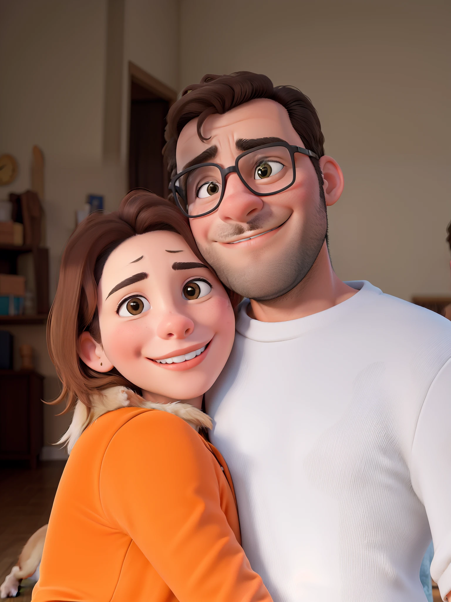 Obra-prima, de melhor qualidade, A couple cuddling with a dog together