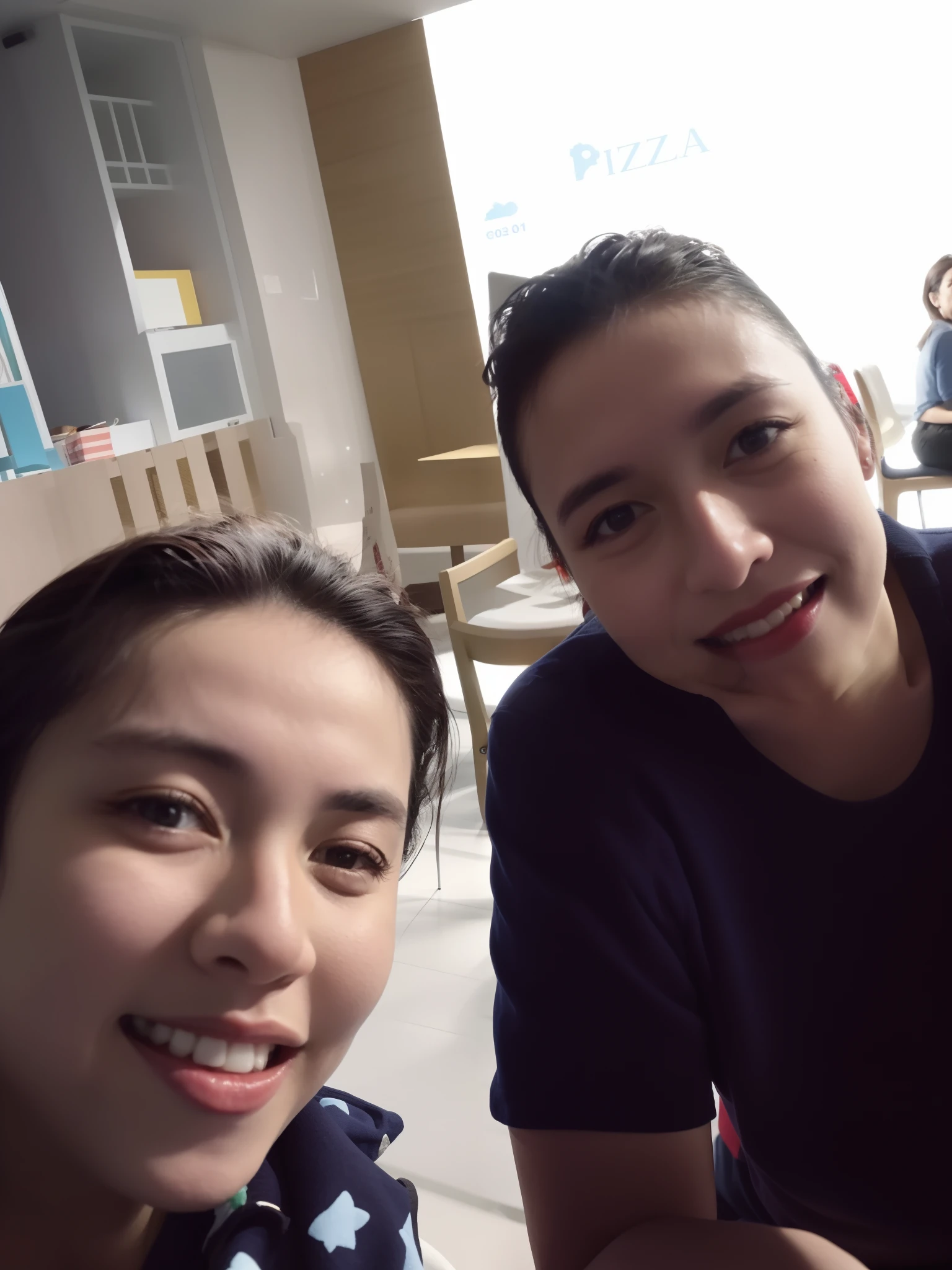 There's two people sitting at a table with a pizza, facebook post, taken in the early 2020s, noite!!, instagram post, vacation photo, noite!, Mulher de 30 anos de Cuba, imagem de perfil, In Sao Paulo, 3 0 anos de idade mulher, Mulher de 30 anos, Directed by: CeFerí Olivé, Noite!