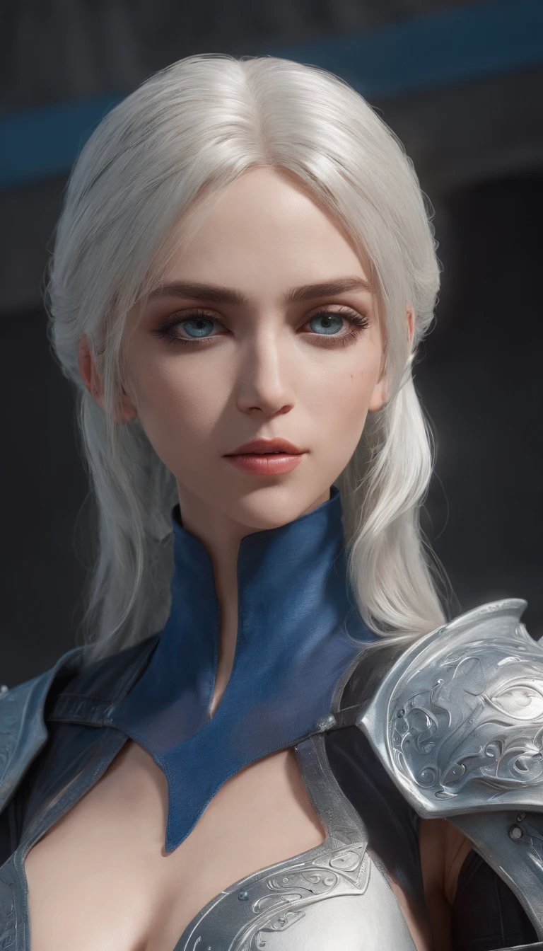 Cirilla Fiona Elen Riannon，Highest image quality，Outstanding details，超高分辨率，（Fidelity：1.4）, Favor the details，closeup cleavage，Ride a dragon，High-tech dragon knight mech，He has a delicate and beautiful face，（（Blue-white flying semi-mechanical fuselage：1.8）），Raised sexy，frontage，Cidade futuristica，mechanically aesthetic，Virtual Engine 5，Perfect detail rendering，rendering by octane，hyper HD