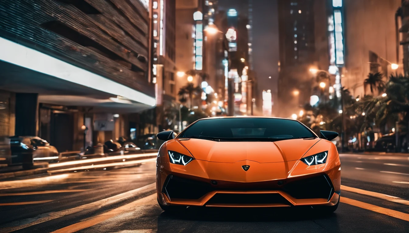 Um close up de um carro Lamborghini estacionado em uma rua da cidade, wallpaper mobile, cinematic poster, papel de parede do telefone, como matriz, cartaz motivacional,cor preta lamborghini carro, money raining from the sky,cinematic wallpaper 4k, cinematic 4k wallpaper, Matriz LUT, poster!!!, GTA V Estilo Poster, fotografia automotiva, cinematic matte illustration, matte digital illustration, paper awesome wallpaper, cartaz de filme de pintura fosca, gta arte da tela de carregamento, wallpaper mobile