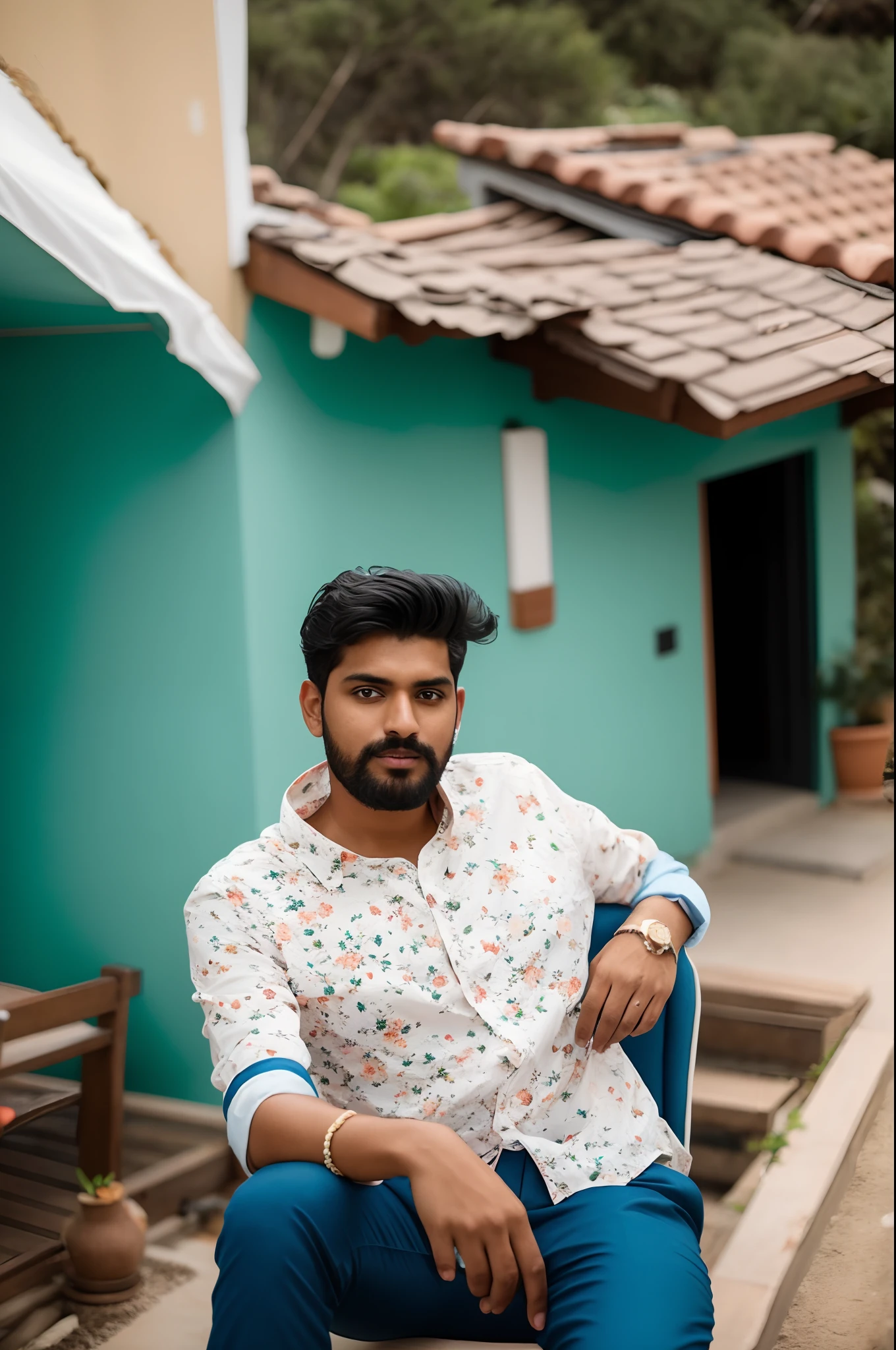 Hay un hombre sentado en una silla azul en la hierba, Jayison Devadas, Tomada con Canon 5D MK4, Imagen tomada con Canon EOS 5 D Mark IV, Filmado con Sony A 7, Imagen tomada con Canon EOS R5, Imagen tomada con Canon EOS R 5, Imagen tomada con Canon 8 0 D, Tomada con Sony Alpha 9, shot on nikon z9