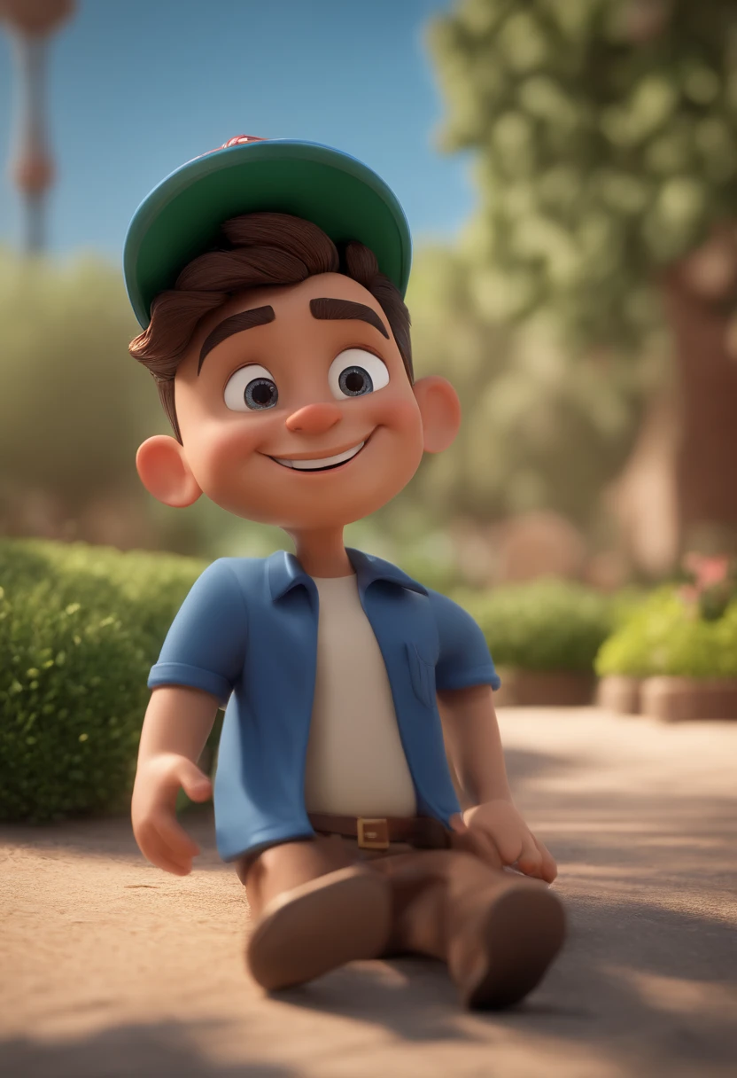Cartoon character of a man with black glasses and a blue shirt, santa hat, animation character, Caractere estilizado, animation style rendering, 3D estilizado, Arnold Maya render, 3 d render stylized, toon render keyshot, Personagem 3D, Personagem 3D, 3d rendering stylized, 3 d character render, personagem de desenho animado, Personagem de close up, Pose de personagem, (Estilo Pixar) (master part:1.2) (Bokeh) (best quality) (pele detalhada) (textura detalhada) (8k) (argila) (Cinematic lighting) (foco nítido