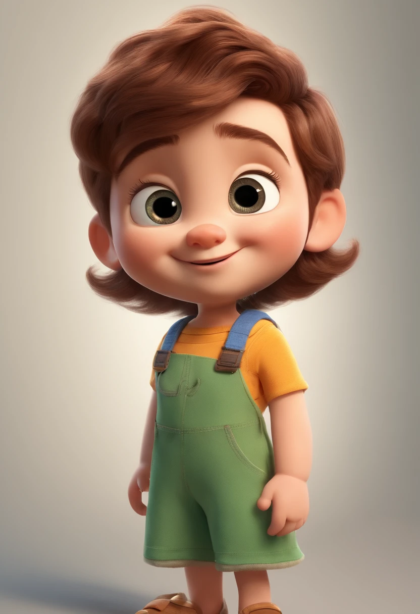 a happy cute ??? standing short hair, vestindo uma fantasia espacial, , fundo branco, barnet, Tom, Estilo Pixar, ....3d, desenhos animados, rosto detalhado, asymmetrical 16k