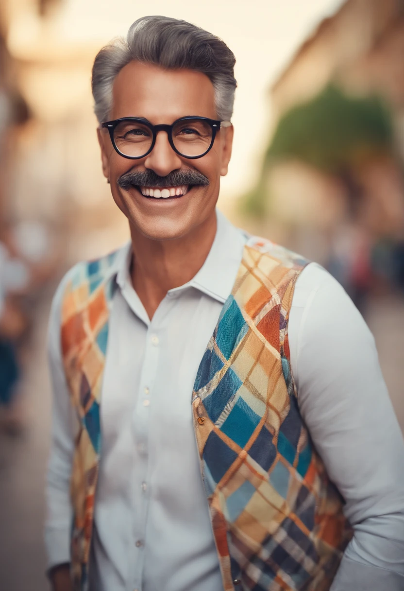 Image of a teacher for YouTube video in Pixar format, ela tem cabelos castanhos, de tamanho no ombro, wears glasses, is white, He is cheerful and likes colorful clothes.