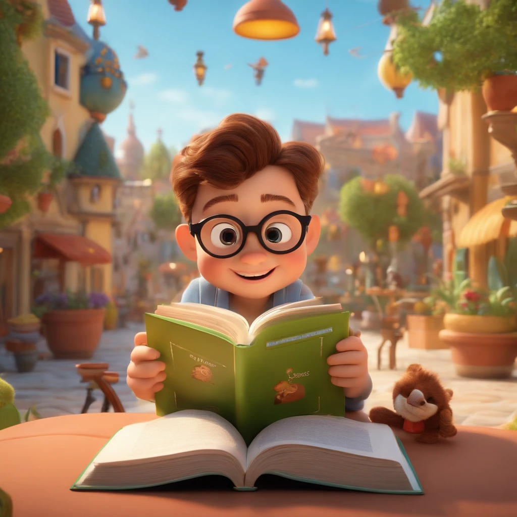 (best quality,4k,8k,highres,masterpiece:1.2),ultra-detailed,(realistic,photorealistic,photo-realistic:1.37),white background,pixar 3D cartoons,man reading a book,pixar cartoon style,bookworm,glasses,adorable characters,colorful scene,toy-like environment,vibrant colors,bright lighting,detailed textures,playful composition,expressive characters,fantastic storytelling,whimsical atmosphere,warm and inviting,relaxing and enjoyable setting,nostalgic design,enchanting illustrations,charming aesthetics,heartwarming ambiance,endearing expressions,captivating storyline,magical world,joyful vibes,carefully crafted animations,cinematic atmosphere.