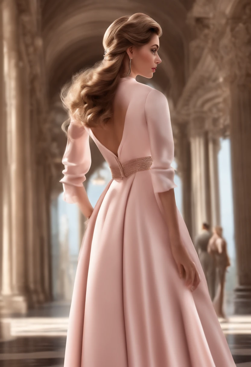 I would like a disney pixar style animation in 3D in 4K, with the title: Francielli it girl.
The setting is a fashion runway, And Francielli is watching a Chanel show from the front row. The main character is a wonderful woman in her 30s. 
Their skin is white, olhos castanho, long length brown hair
The main character's outfit is a beautiful short pink dress 
I would like her to have a cell phone in her hand and to have paparazzi photographing her.