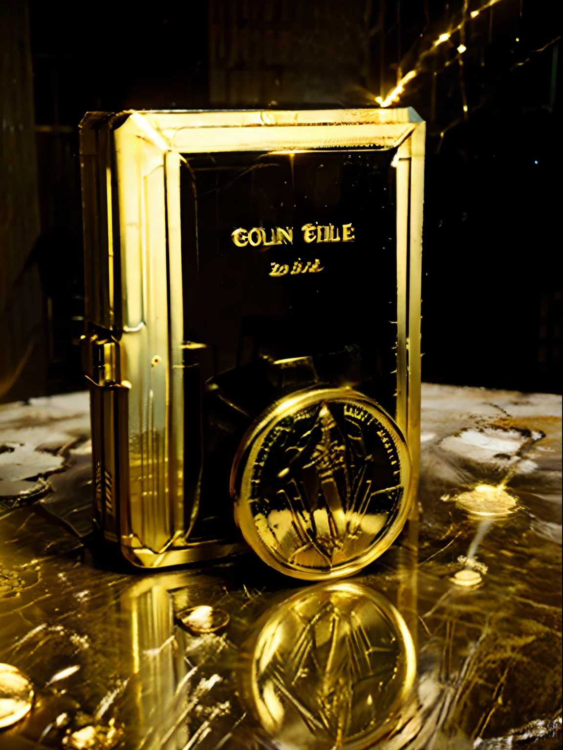 Golden bible, golden coins in space