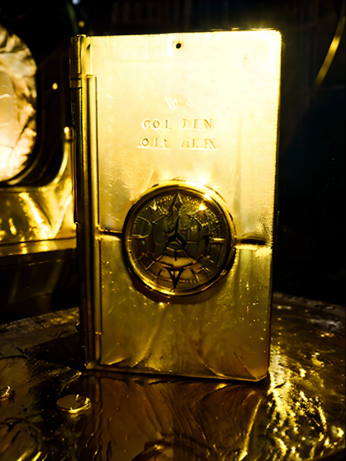 Golden bible, golden coins in space