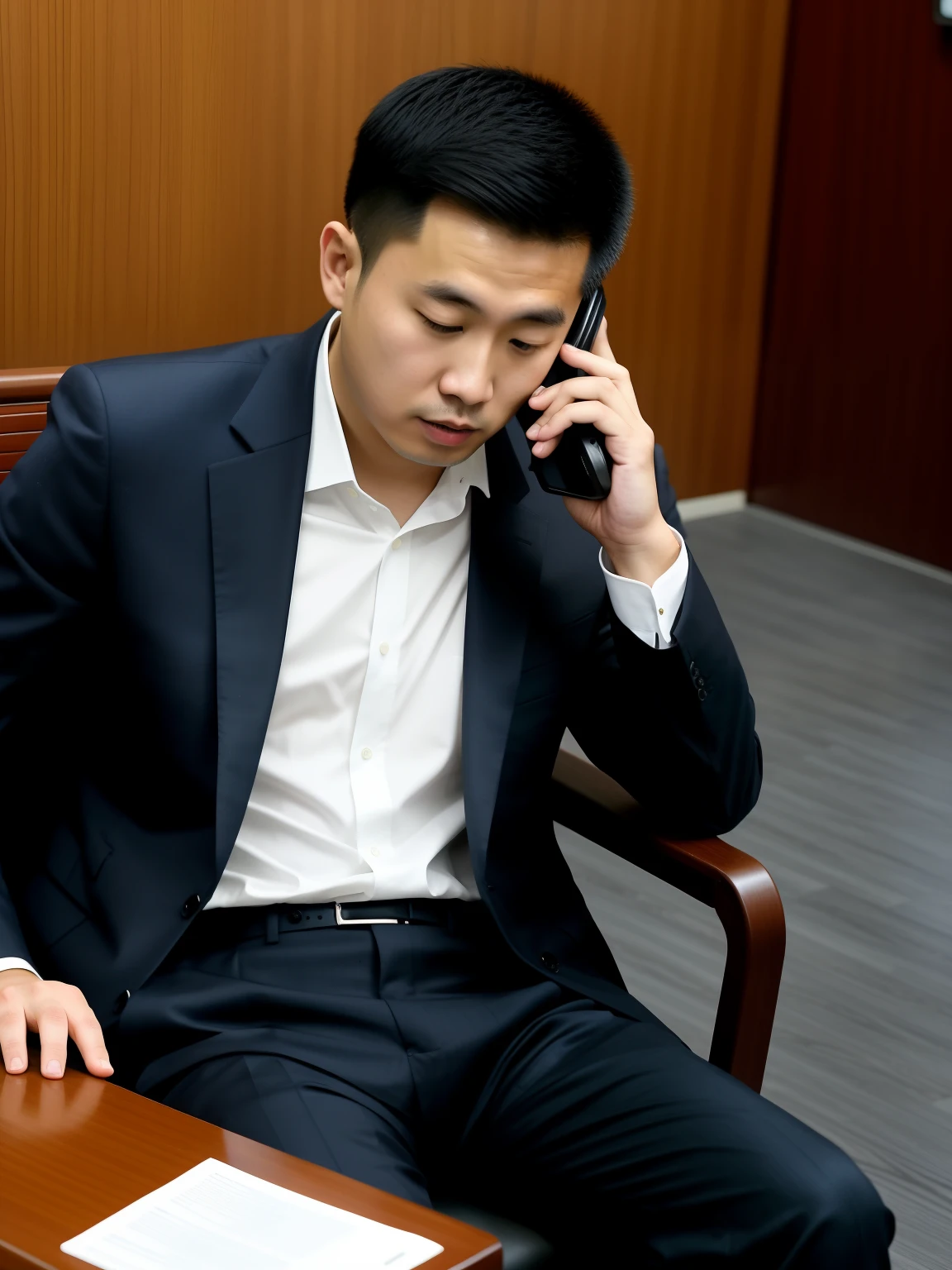There was a man in a suit sitting down on the phone, xintong chen, zeng fanzh, 2 8 years old, steve zheng, 2 7 years old, wenjun lin, jinyiwei, Lin Qifeng, justin sun, huifeng huang, peter xiao, Leng Jun, 2 9 years old