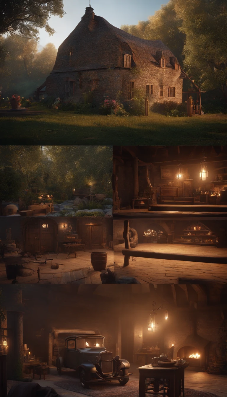 Cinematic footage,isometry,Blacksmith shop,depth of fields,high light,Real light,Ray traching,CG rendering,Hyper-realistic,best qualtiy,8K,Works of masters,super-fine,Detailed pubic hair,