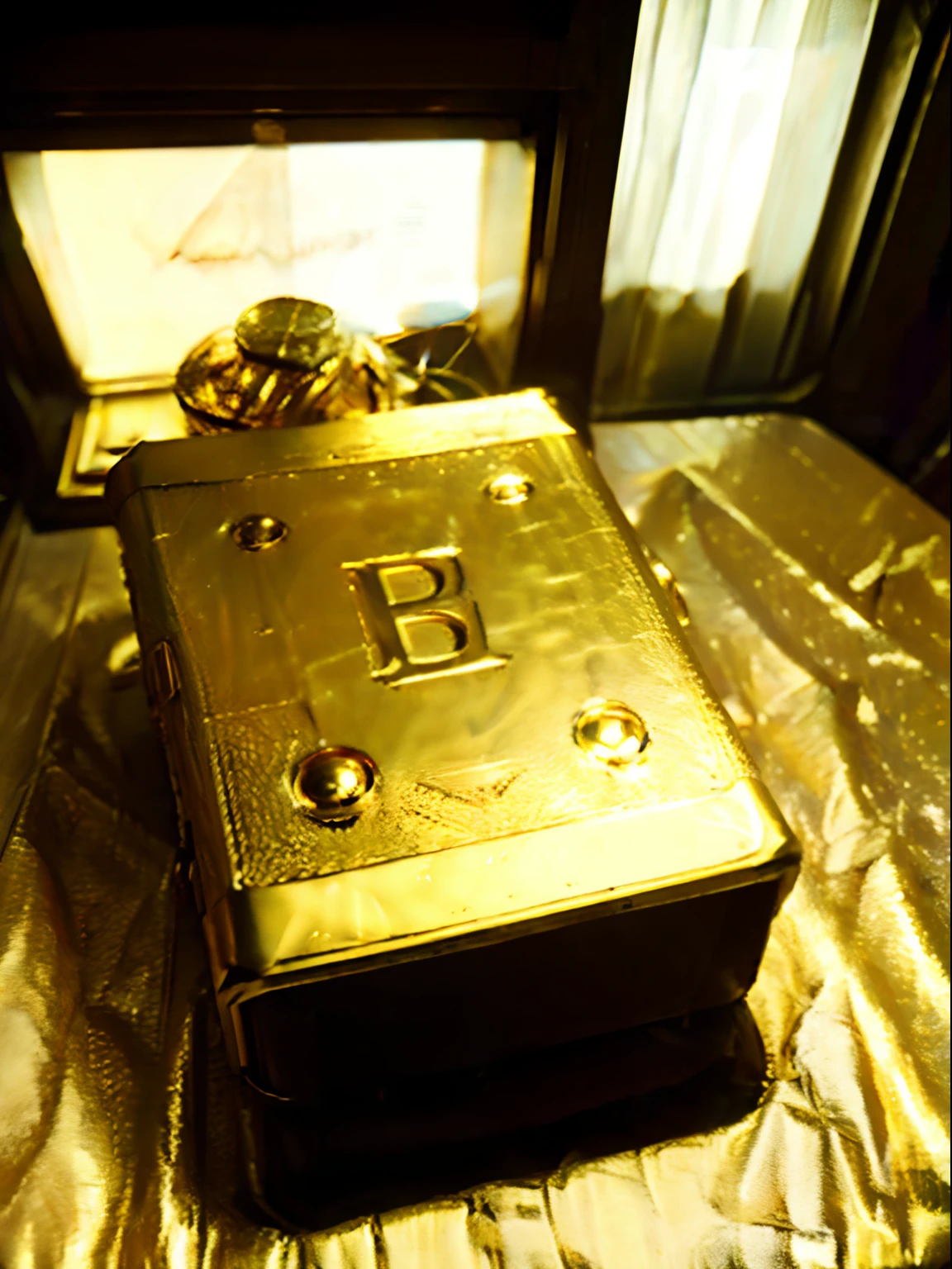 Golden bible, golden coins in space