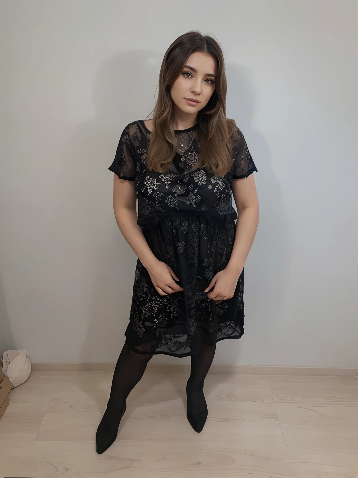 Beautiful dress , beautiful hairstyle, foto realista