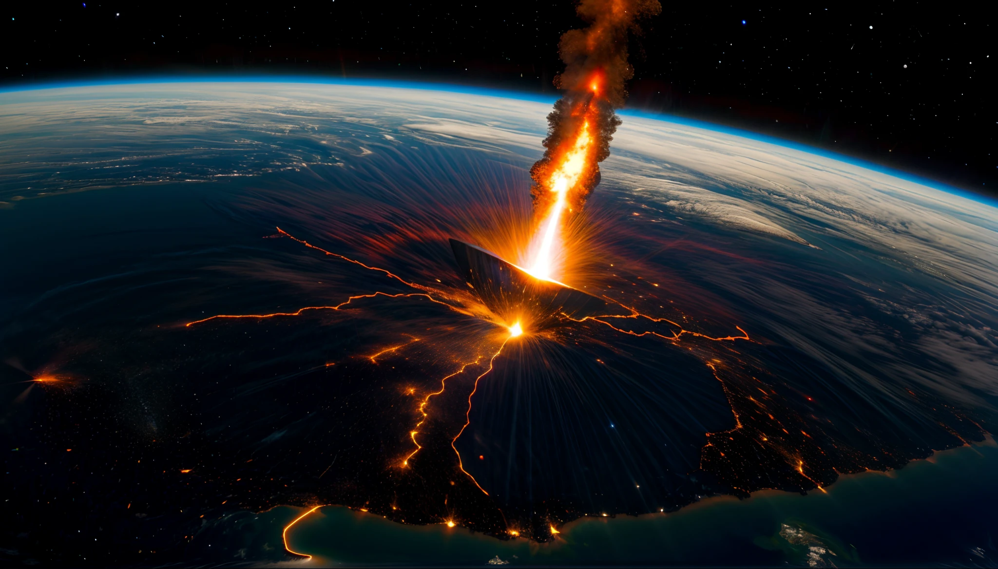 solar eruption destroying the earth