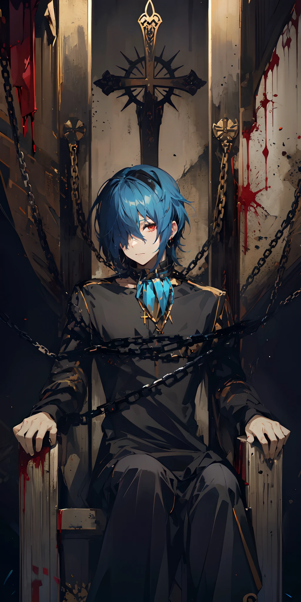 Blood, blood streaks, blood flowing down