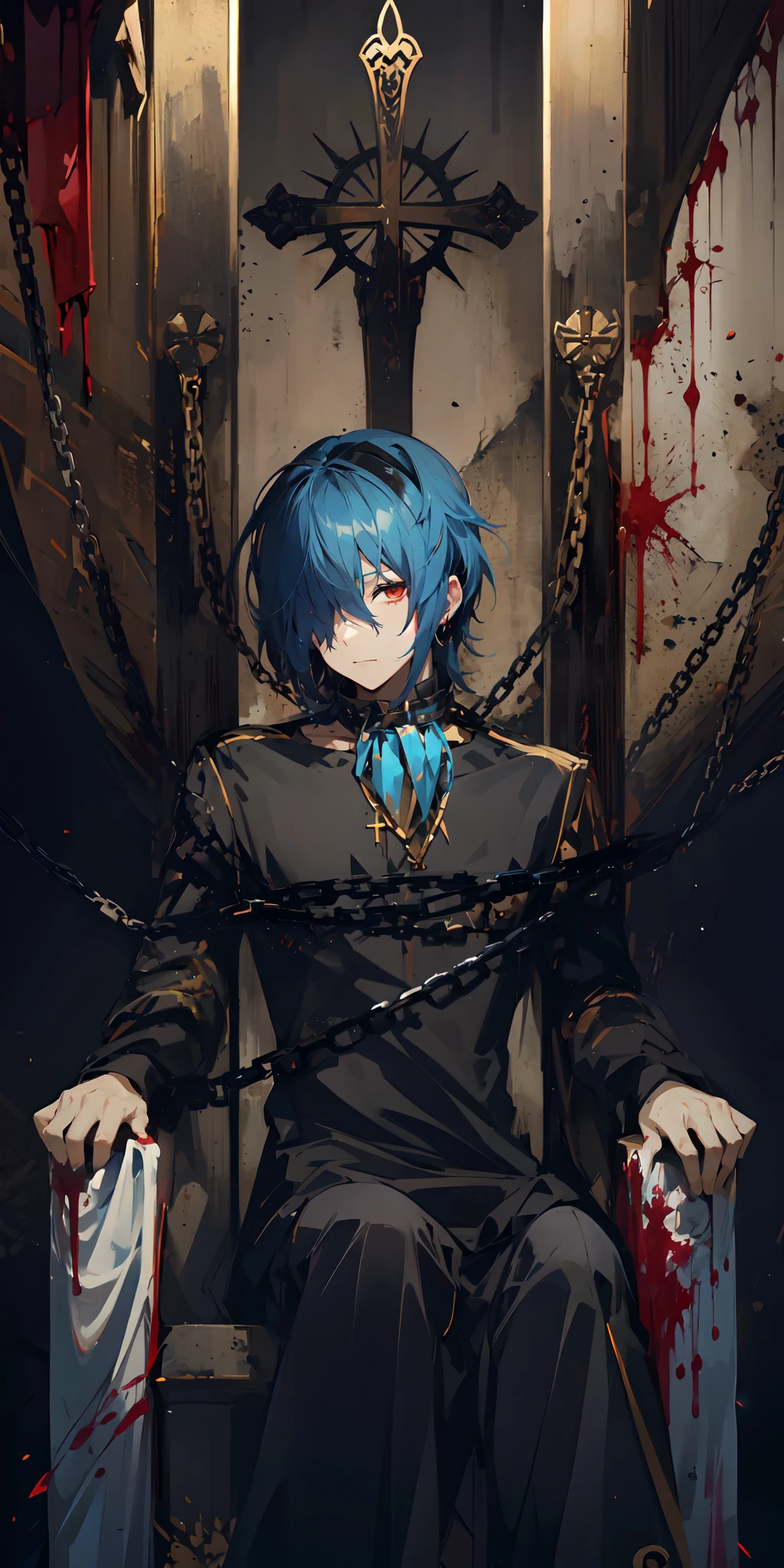 Blood, blood streaks, blood flowing down