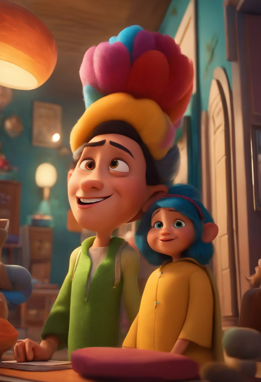 Um arquiteto de sonhos futurista, mas realista, inspired by Pixar animation, de perto. The character takes center stage with captivating facial expressions, oferecendo um toque de irrealidade.
