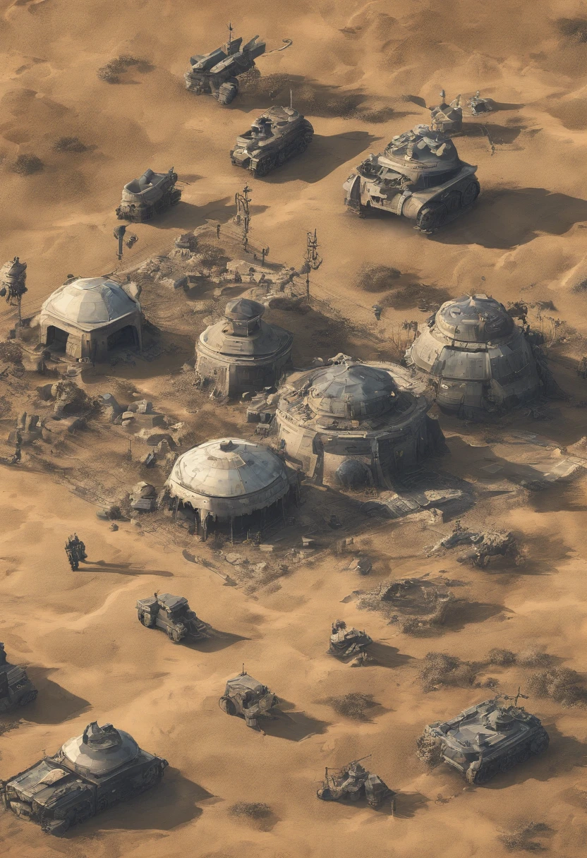 Wasteland，Technological，Futuristic，8K，High quality，High-tech，Post-apocalyptic wars，The breadth of the landscape，ultraclear，Masterpiece，Shades of white，Low saturation