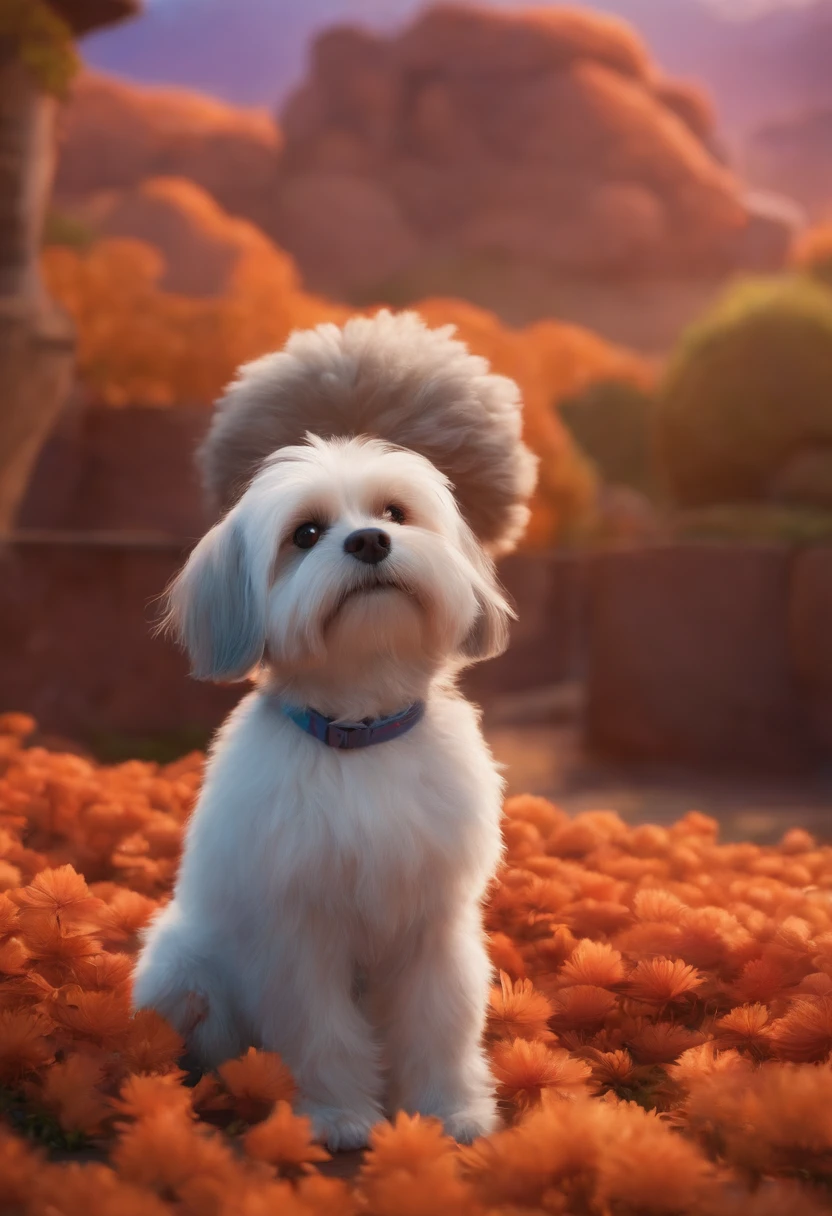 Criar um cachorro Shitzu da Pixar e um homem e uma mulher