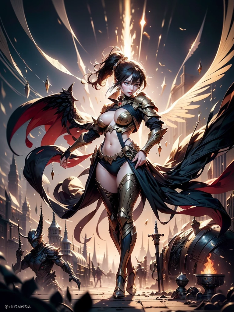 ((femele、Great magic、Cast magic、battleing、flaming katana、You may wear a cloak that wears flames、Six flaming wings on the left、Six flaming wings to the right、With flame、There is no flame on the left nipple、wasteland、mess place, super long shot、looking away):1.5)、Wrap the udder、Areolas do not come out、Nipples do not come out、Bras of any color、large area of the bra,、Put on a bra、Boobs of all sizes、Women have pubic hair、Pubic hair sticks out of the panties、Pubic hair is all over the lower belly、Pubic hair up to the thighs、Quite a lot of pubic hair、Don't trim pubic hair、large area of the panties,、Panties of any color、Putting on your panties、Nipples with your fingertips、Crotch with fingertips、Pubic hair at your fingertips、Don't open your knees wide、Blushing、squinted、Thin laughter、Not a、Any hairstyle、Every angle、Any Pose、There is also a crouching pose、There is also an open-legged pose.、