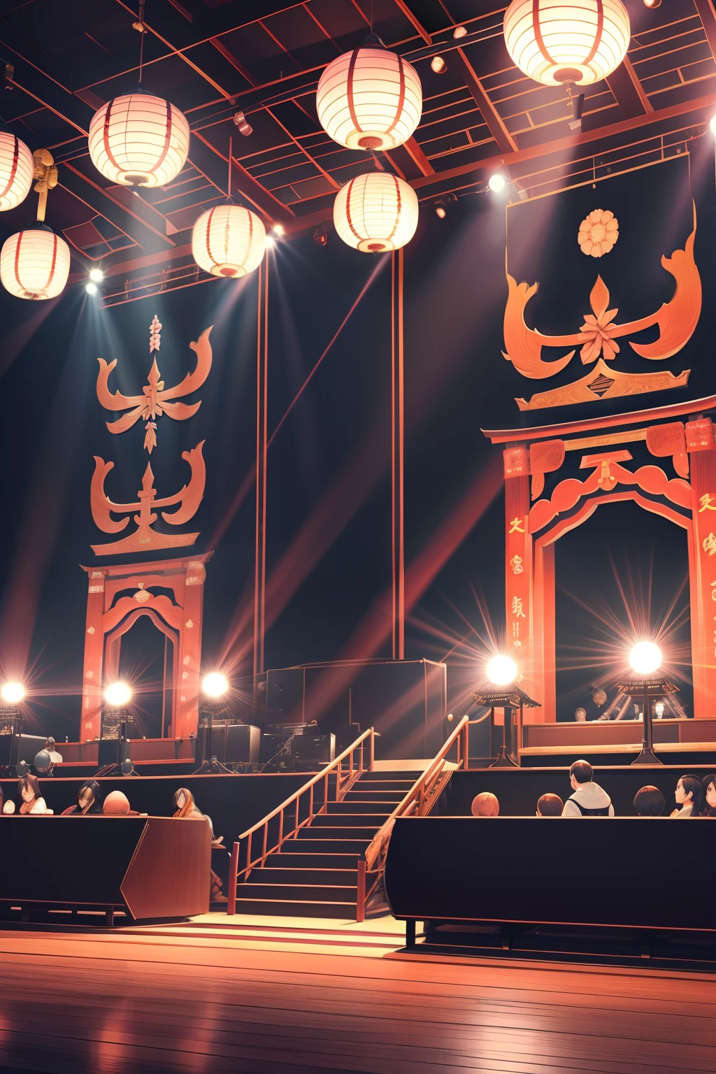 (real Japanese famale), super colors, diffuse lighting, Rock concert, pleasant atmosphere, enjoyment, big show, super detailed, symmetry, no anomalies --auto --s2