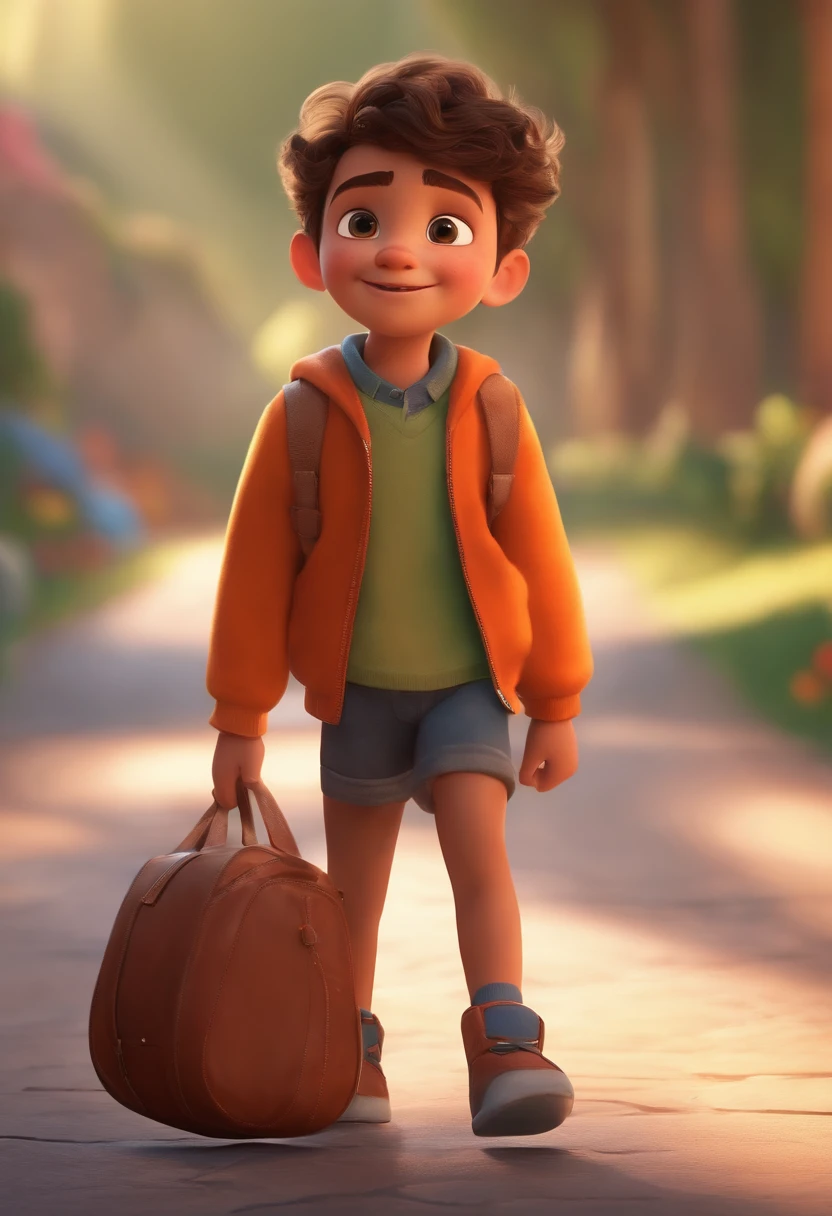 Image of a boy for a story in a YouTube video in Pixar format, He's the  allabester, He's the class leader, He's outgoing, Playful and gets up for a lot of things