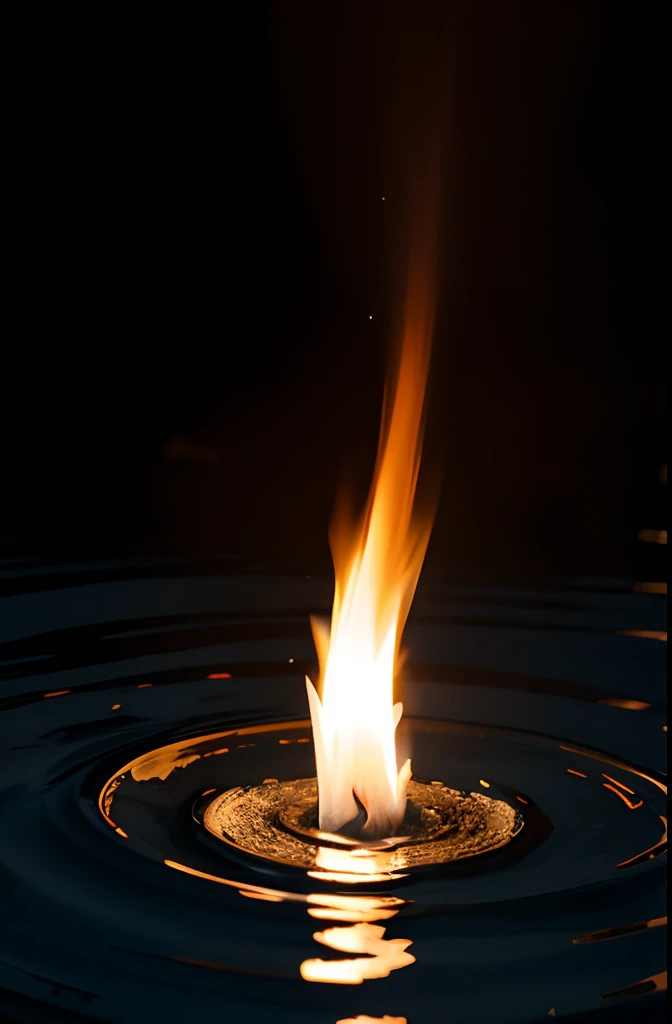 、The flame burns in the water