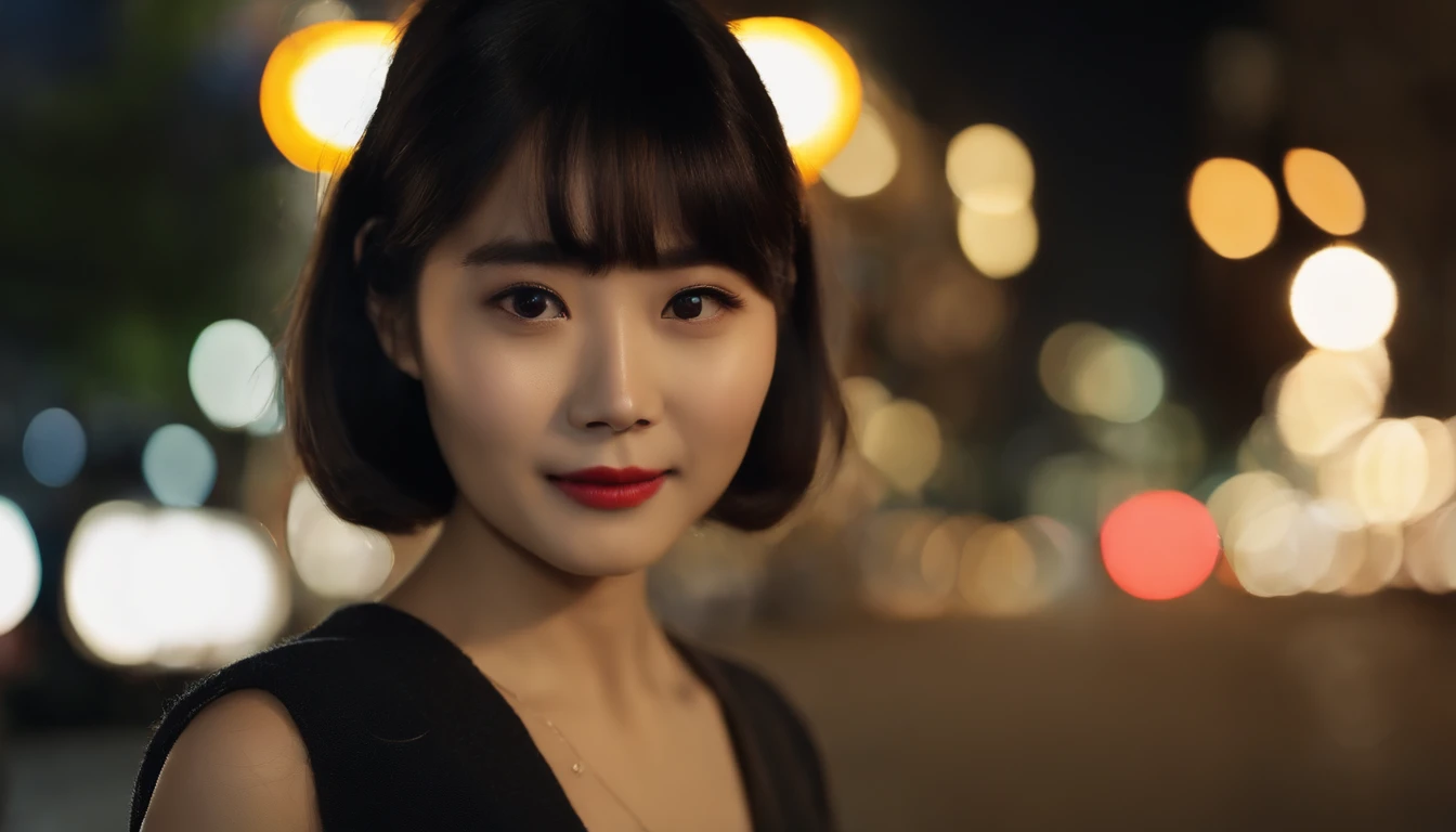 Image quality:best quality
Camera Focus: blur background
light:Side light
composition:Composition of thirds、Sideways orientation and eye view of the camera
person:20 years old woman,japanes,actress
pose: looking at viewer
background: Shibuya、night
hairdo: Short Bob、With bangs
Dress:casual
facial expression: happy
