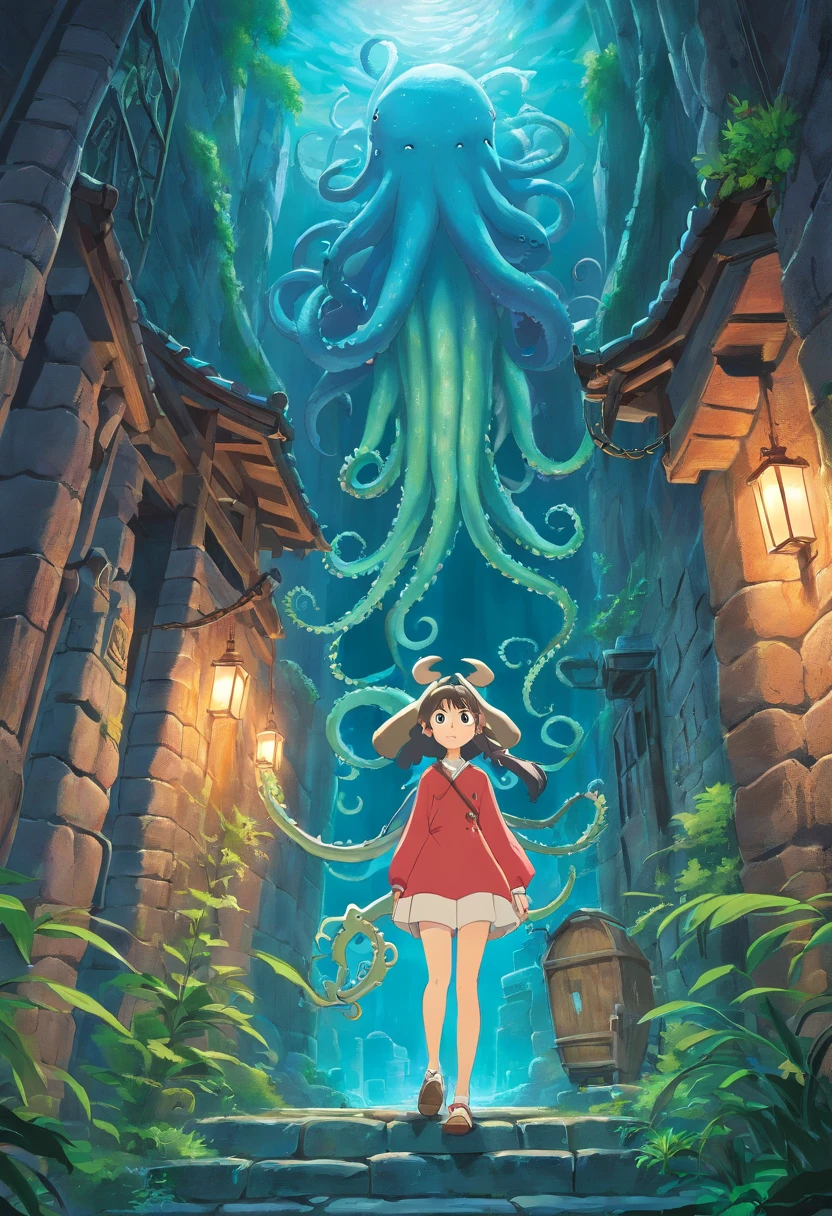 in the dungeon，Small space，Covered with tentacles, Tentacles around the body, many tentacles, Fine details，tentaculata，Tied with tentacles，Let's go inside，Drooling，Crying，Detailed body，Full limbs，teens girl