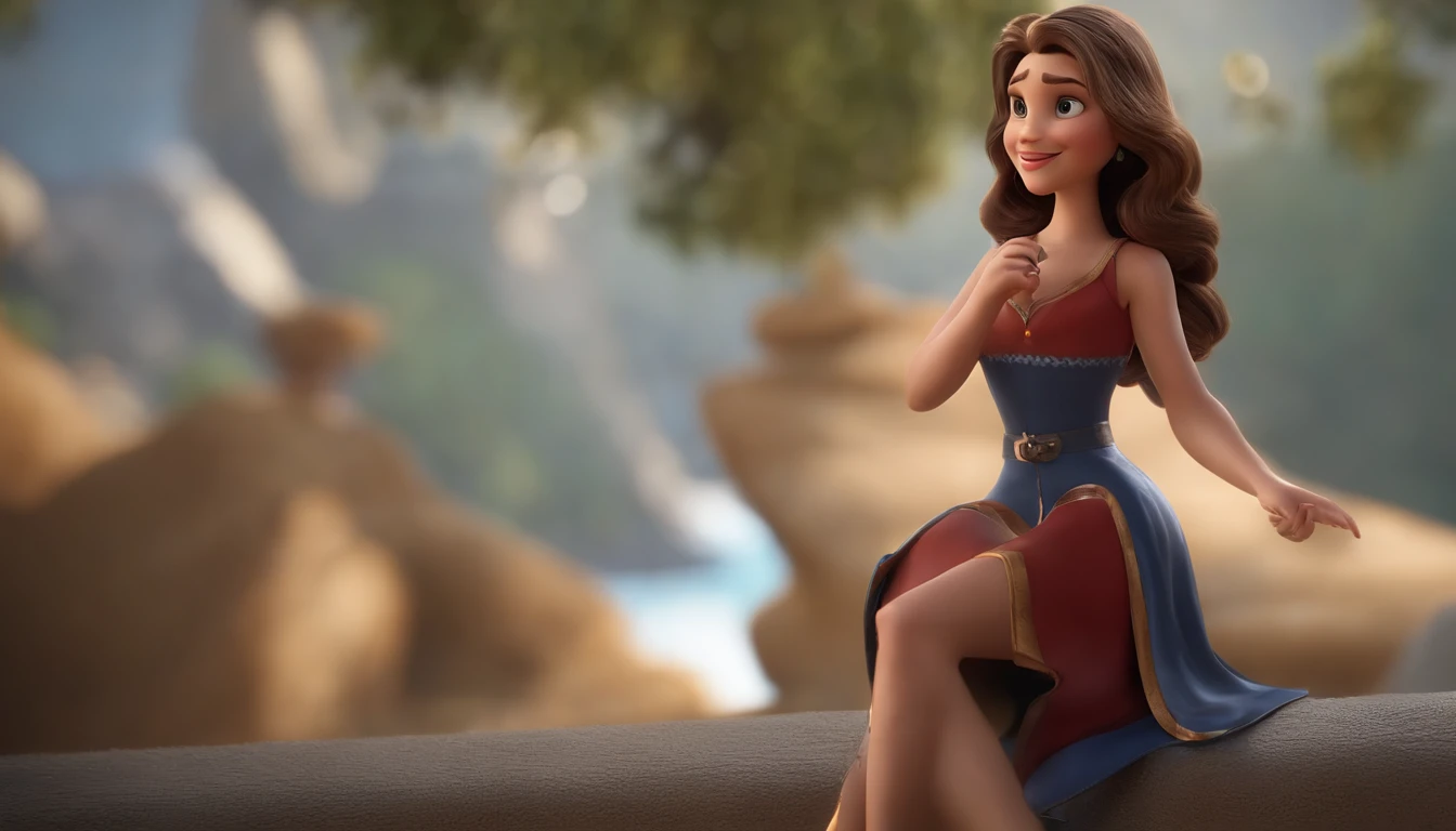 personagem dos desenhos animados de uma mulher de rosto redondo, olhos pequenos,cabelos meio grisalho,de vestido azul com flores brancas , animation character, Caractere estilizado, animation style rendering, 3D estilizado, Arnold Maya render, 3 d render stylized, toon render keyshot, Personagem 3D, Personagem 3D, 3d rendering stylized, 3 d character render, personagem de desenho animado, Personagem de close up, Pose de personagem,  (Estilo Pixar) (master part:1.2) (Bokeh) (best quality) (pele detalhada) (textura detalhada) (8k) (argila) (Cinematic lighting) (foco nítido