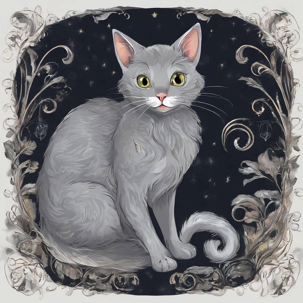 A grey cat sticks out its tongue