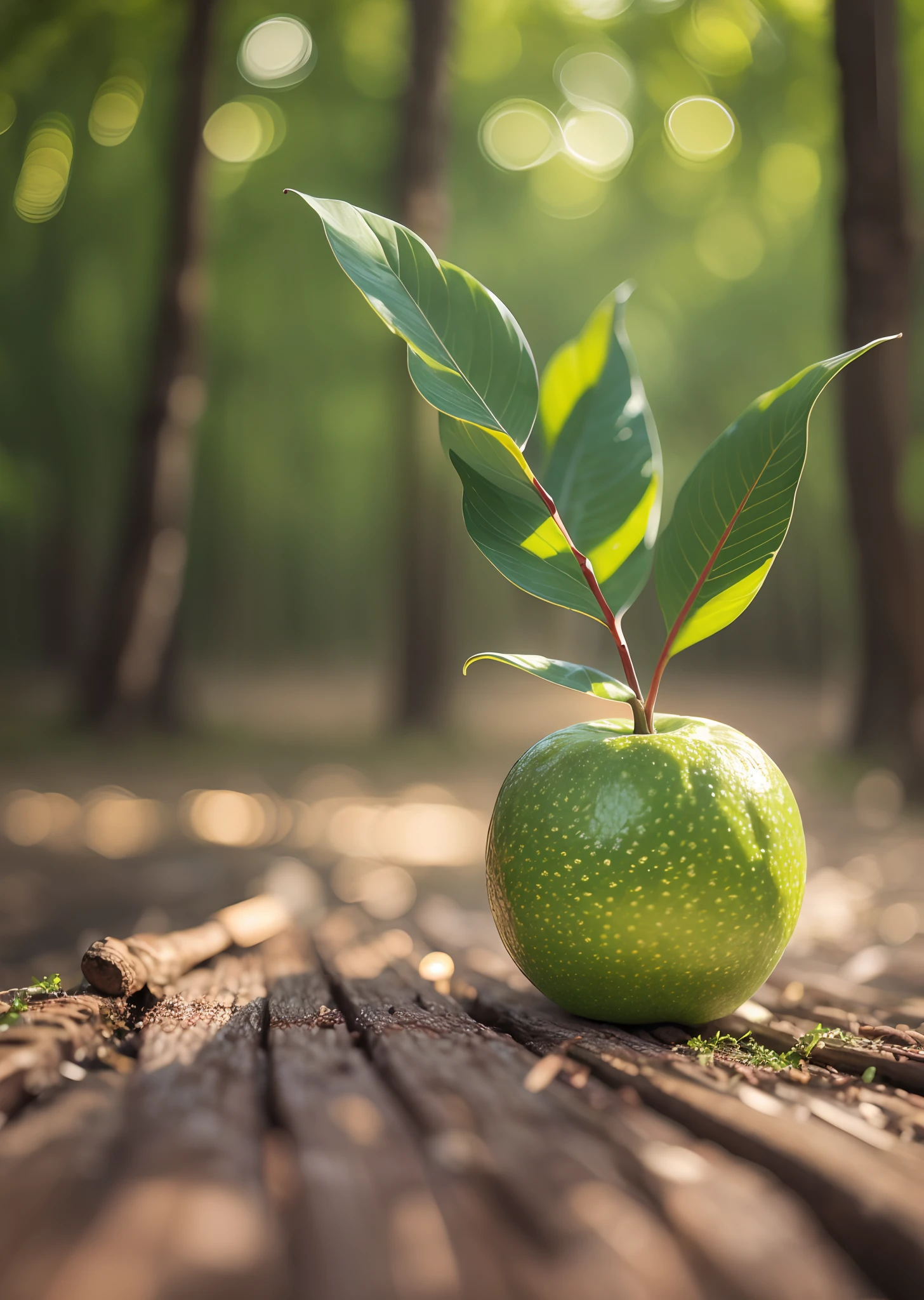 Photo of unkown fruit, forest background Food photography, depth of field, color photography, make people mouth watering --auto --s2