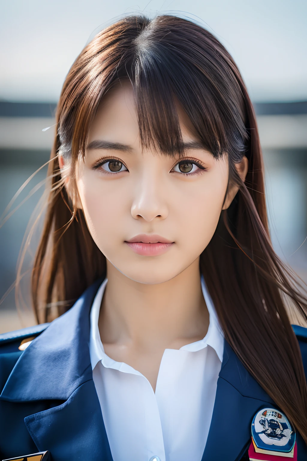 UHD, ccurate, masterpiece, anatomically correct, textured skin, high quality, best quality, highres, 1 girl. long pony tail ,beautiful detailed face, double eyelids. haif body shot.