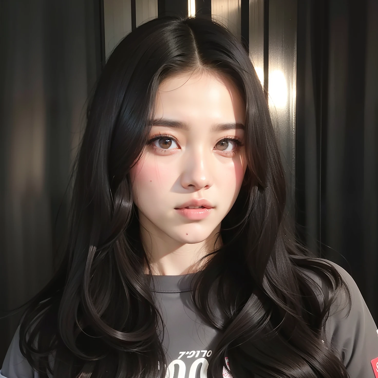 there is a woman with long black hair posing for a picture, Retrato Jisoo Blackpink, Retrato de Jossi de Blackpink, Jisoo do Blackpink, jisoo do blackpink, dilraba dilmurat, Heonhwa Choe, Portrait of female Korean idol, Parque Ji-min, jossi do blackpink, Jiyun Chae, foto de perfil headshot