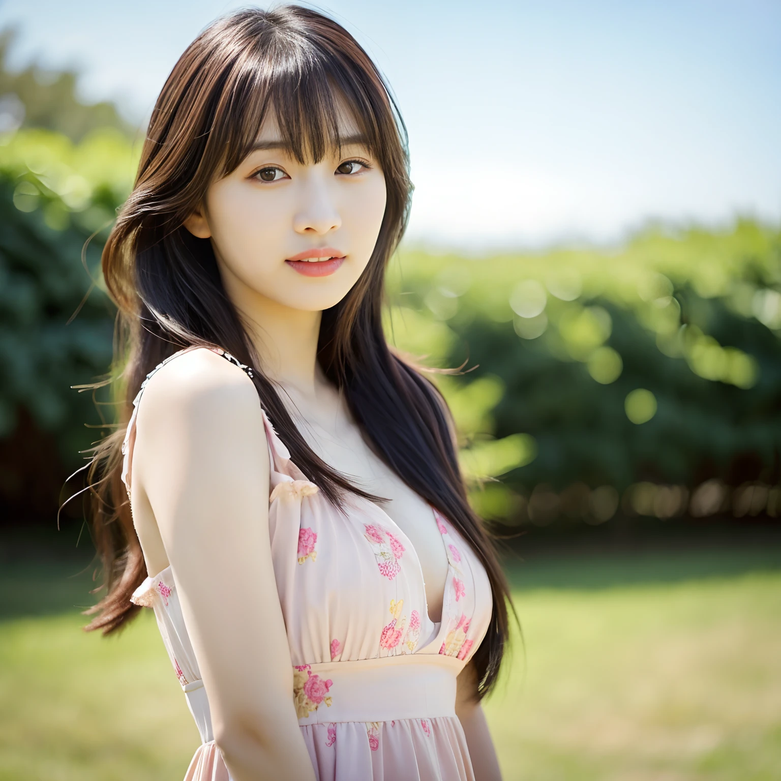 there is a woman that is posing for a picture in a dress, young cute wan asian face, korean girl, sun yunjoo, headshot profile picture, wan adorable korean face, asian girl, jaeyeon nam, ulzzang, girl cute-fine-face, portait photo profile picture, profile pic, heonhwa choe, sakimi chan, with bangs