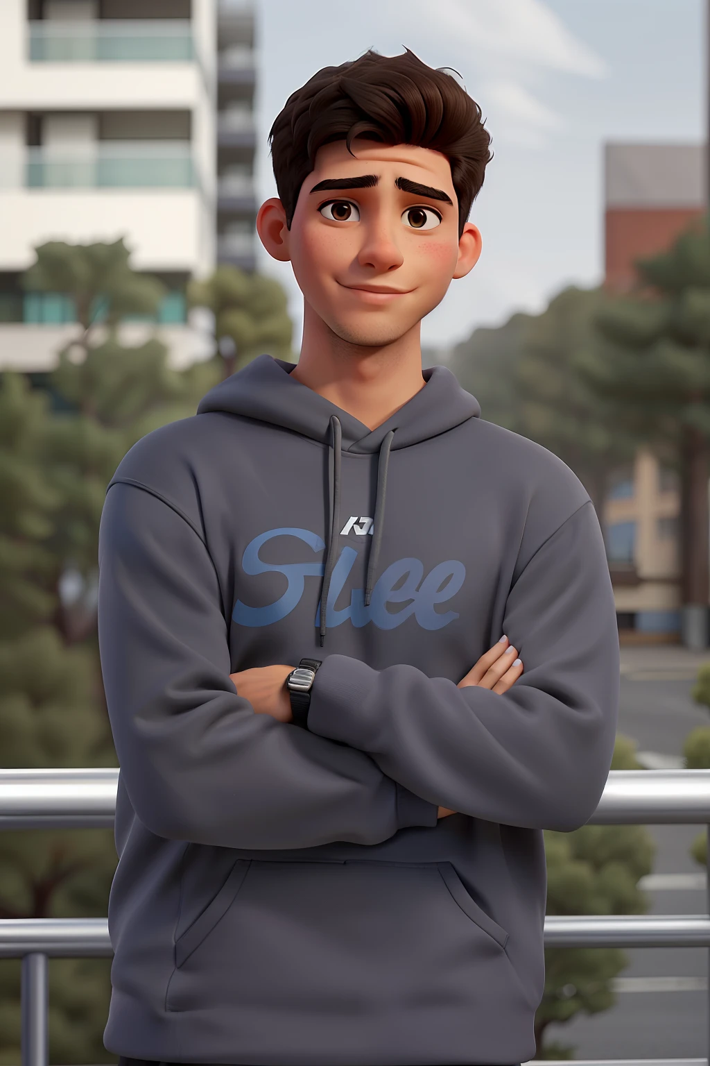 Young man in gray sweatshirt with crossed arms, caio santos, Retrato no meio da foto, vestindo terno de atletismo, wearing a track suit, Asher Duran, Mohamed Chahin, Tomada com Canon 8 0 D, tommy 1 6 anos de idade, foto de perfil 1024px, Alexandre Rostov, Tomado com Sony Alpha 9