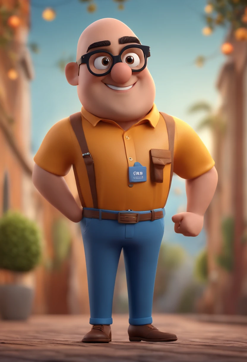 Cartoon character of a man with black glasses and a blue shirt, animation character, Caractere estilizado, animation style rendering, 3D estilizado, Arnold Maya render, 3 d render stylized, toon render keyshot, Personagem 3D, Personagem 3D, 3d rendering stylized, 3 d character render, personagem de desenho animado, Personagem de close up, Pose de personagem, (Estilo Pixar) (master part:1.2) (Bokeh) (best quality) (pele detalhada) (textura detalhada) (8k) (argila) (Cinematic lighting) (foco nítido