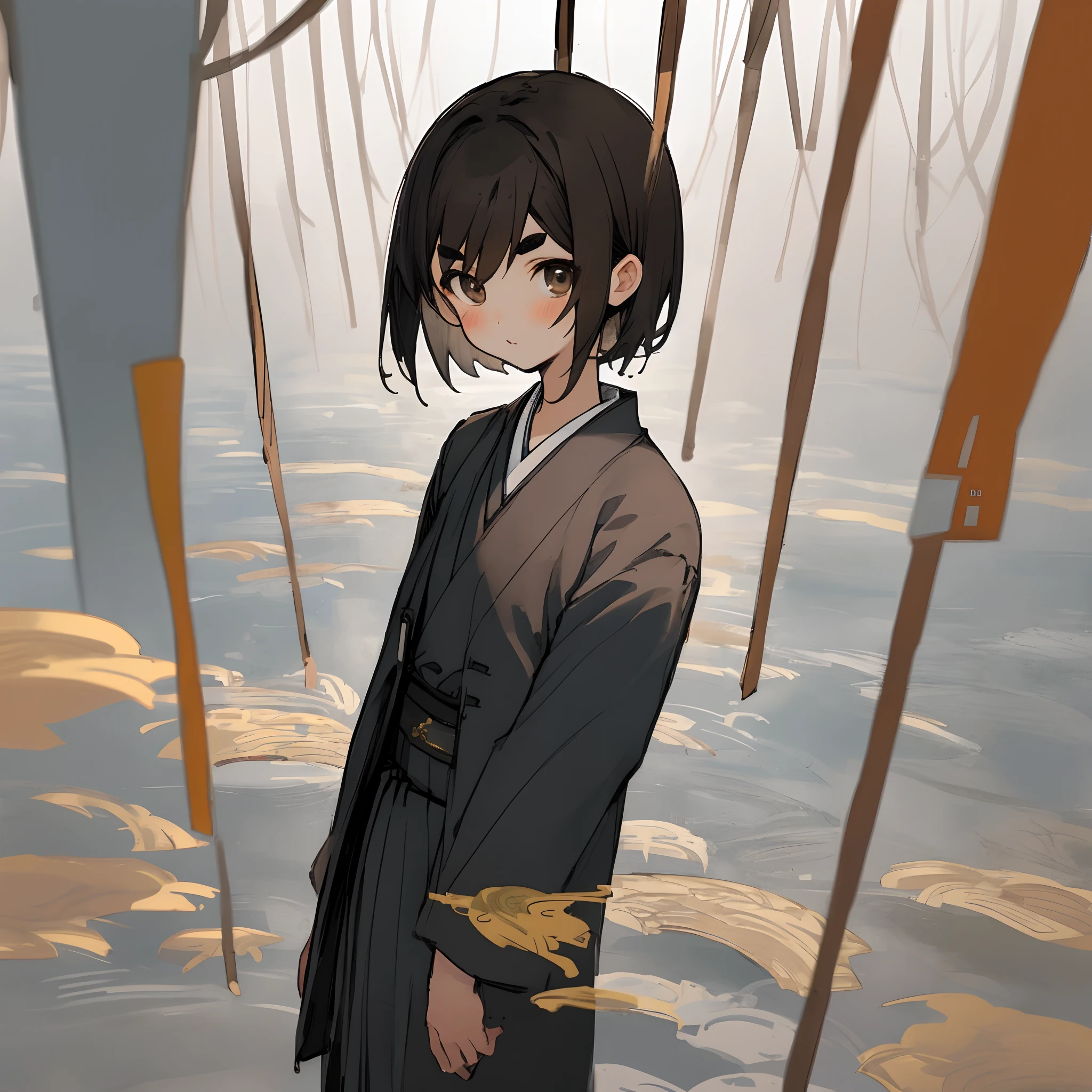 hi-school girl、Hanging、Single eyelid、Skinny、Tall、校服、blazers、Lowered eyebrows、A dark-haired、short-hair、japanes、boyish